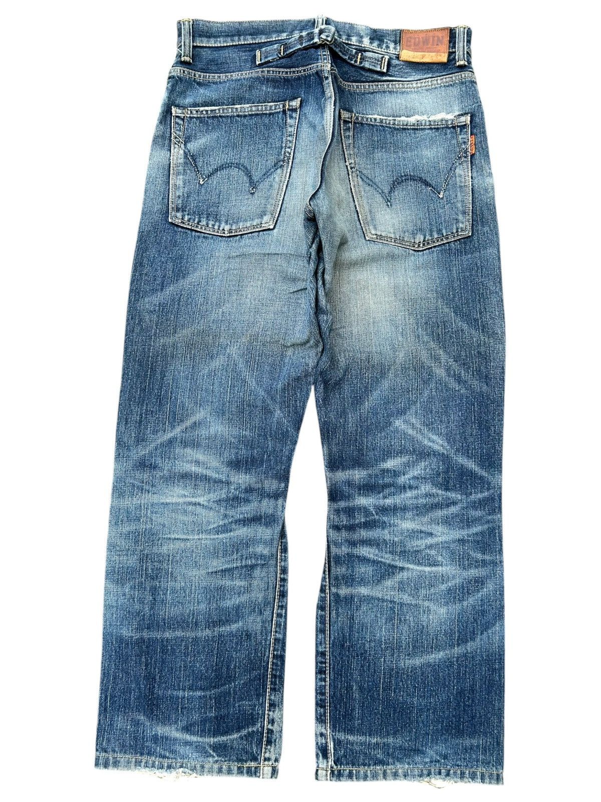 Kapital Edwin Selvedge Distressed Buckle Back Denim Made Japan Size US 32 / EU 48 - 2 Thumbnail