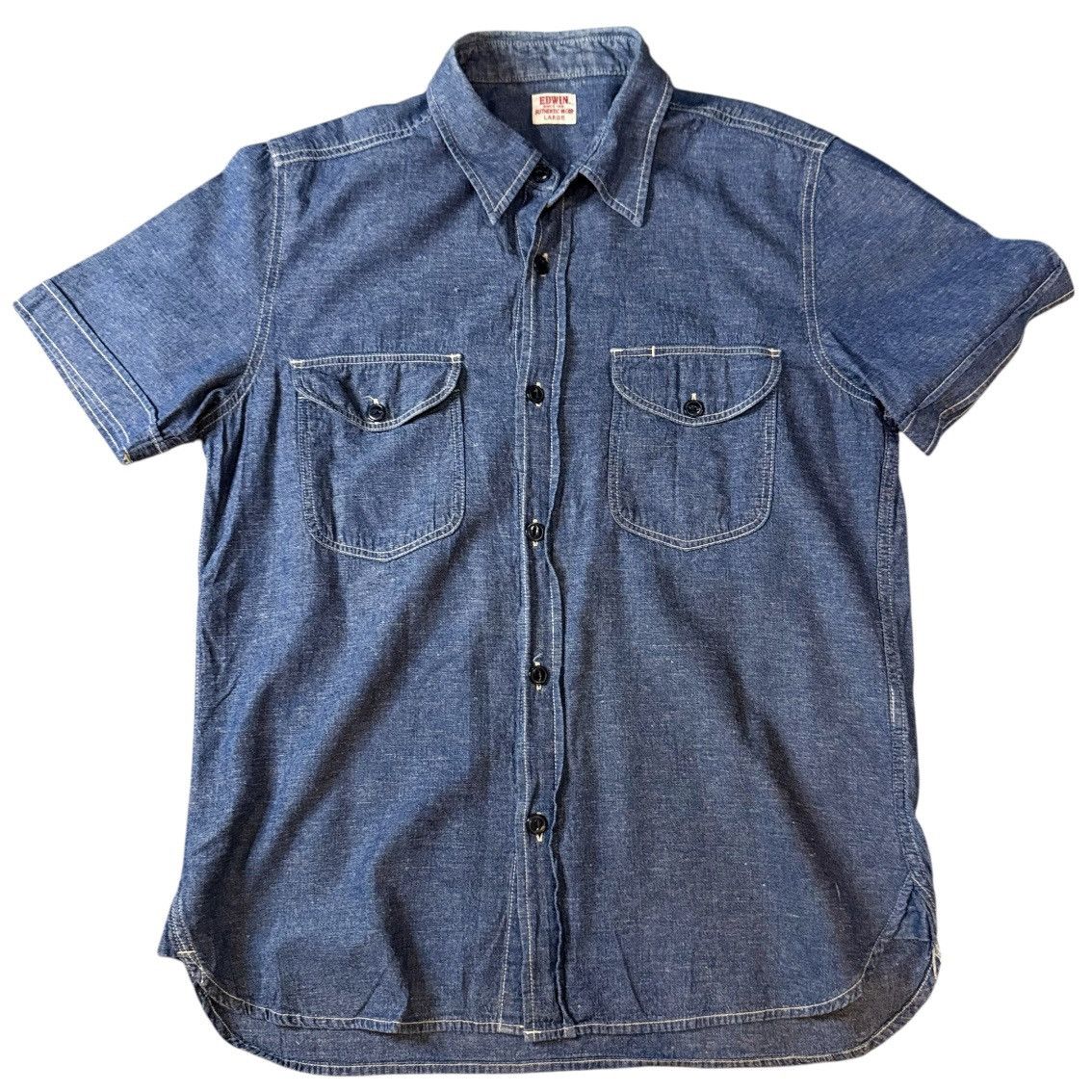 Edwin 🔥🇯🇵 Vintage 90s Japanese Denim Edwin G00185 Button Up Shirt Size US L / EU 52-54 / 3 - 1 Thumbnail