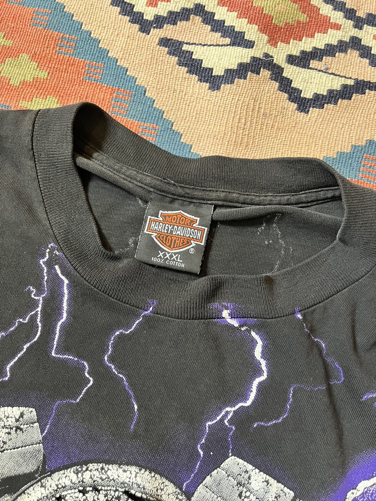 Harley Davidson VTG thrashed Harley Davidson Thunder and Lightning shirt 3XL Size US XXL / EU 58 / 5 - 3 Thumbnail