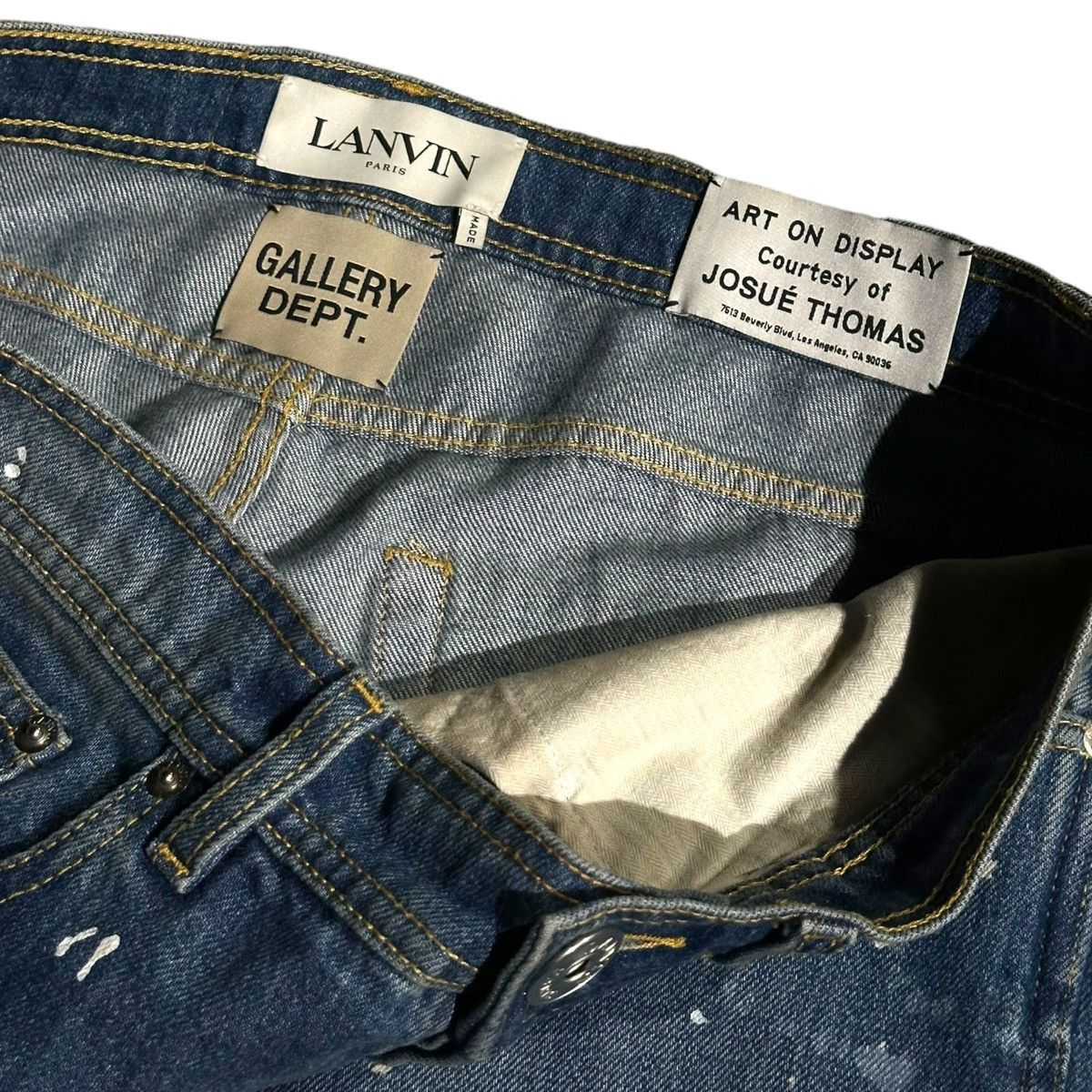 Gallery Dept. × Lanvin Twist paneled paint splatter denim Size US 32 / EU 48 - 4 Thumbnail