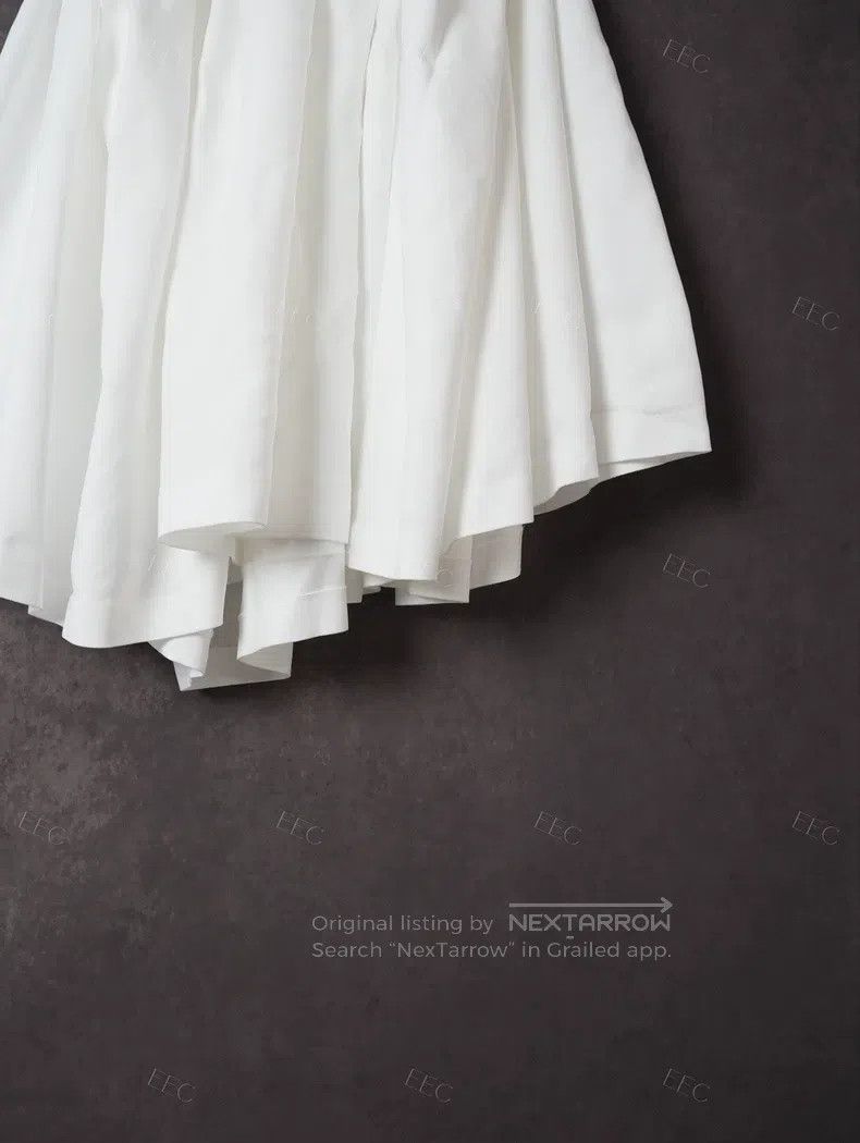 Comme des Garcons Comme Des Garcons size S White Asymmetrical Cutout Lace Hem Size 22" - 4 Thumbnail