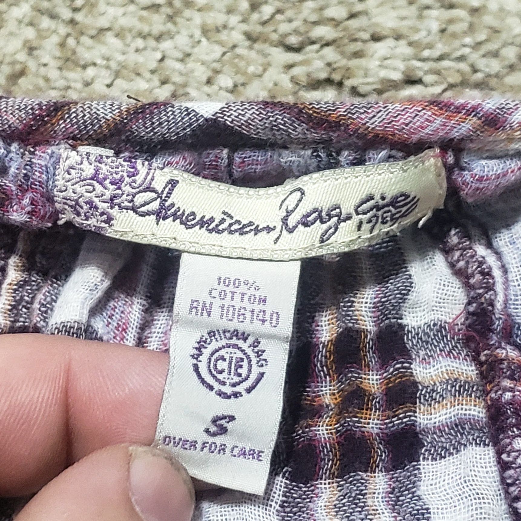 Vintage American Rag Purple Plaid Shirt Long Sleeve Shirt Adult Women's S Small Size S / US 4 / IT 40 - 2 Thumbnail