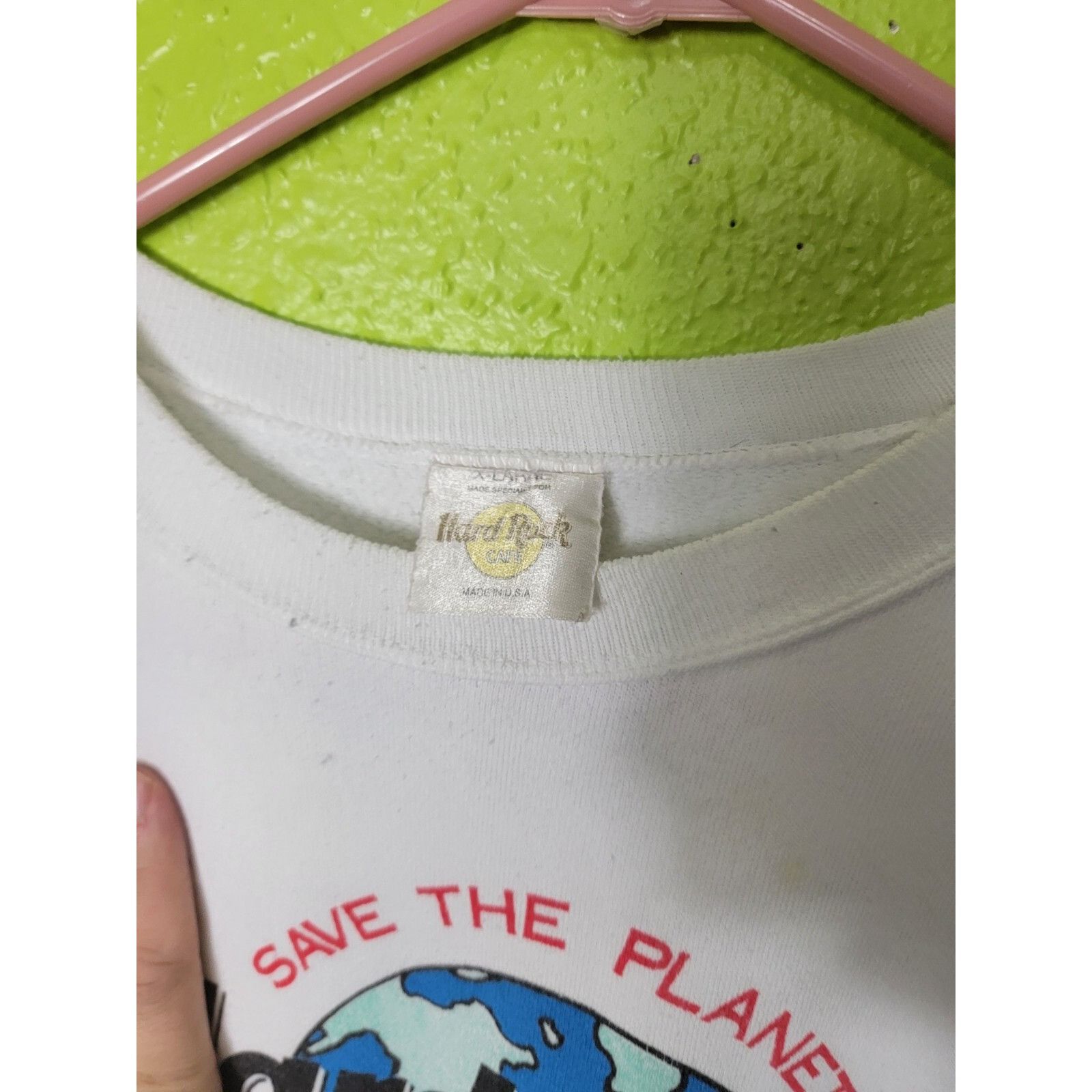 Hard Rock Cafe VINTAGE Hard Rock Cafe Sweatshirt Save the Planet Atlanta Pu Size US XL / EU 56 / 4 - 3 Thumbnail