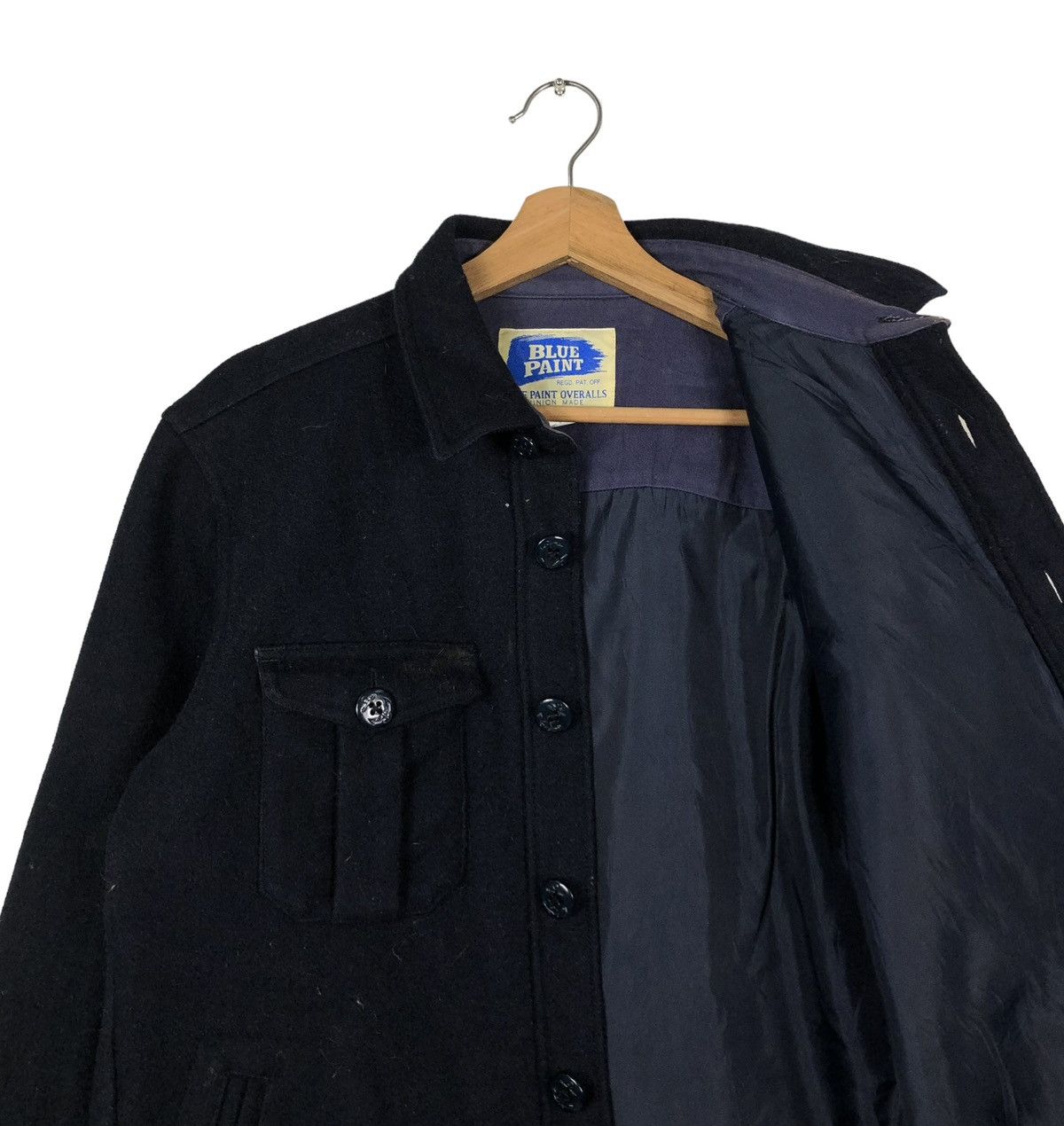 Japanese Brand 🔥VINTAGE BIKER WOOL JACKET BLUE PAINT UNION MADE JAPAN Size US L / EU 52-54 / 3 - 12 Thumbnail