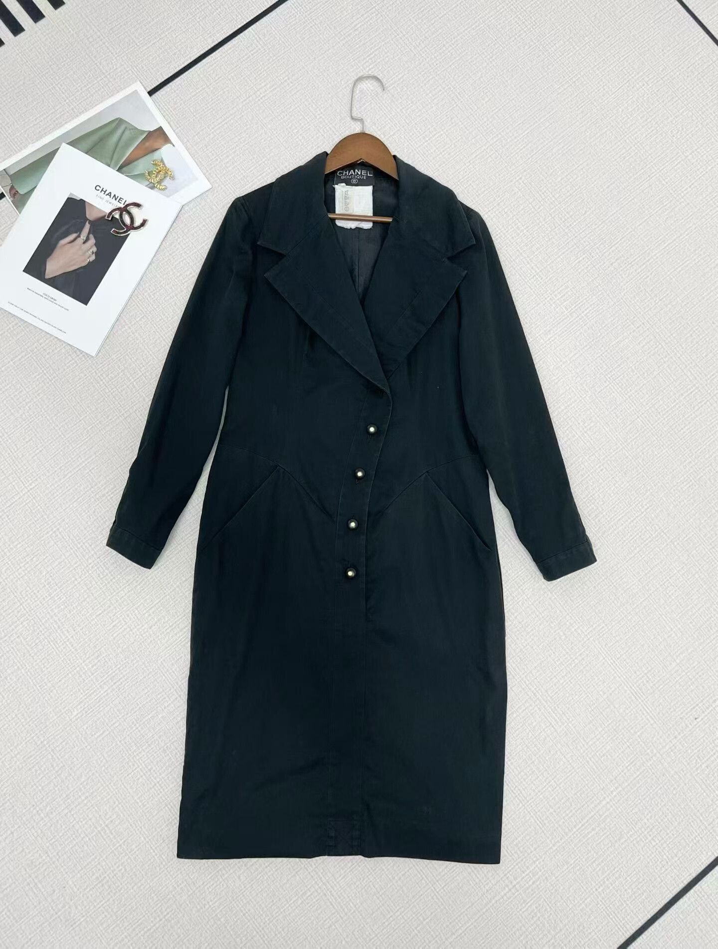 Chanel Long Sleeve Dress with Button Detail