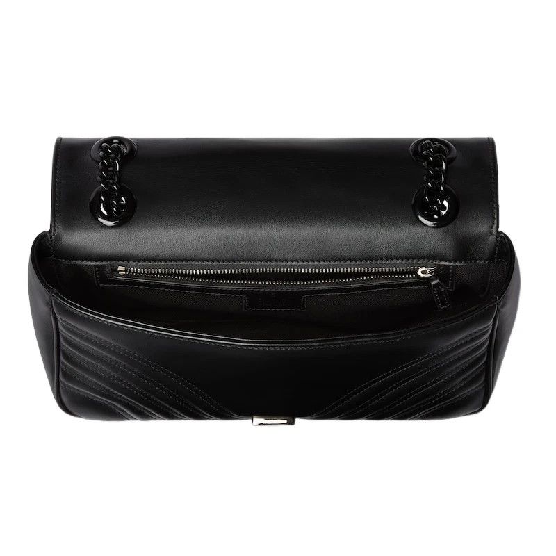 Gucci Gucci Marmont Medium GG Black Shoulder Bag New Auth Size ONE SIZE - 5 Thumbnail