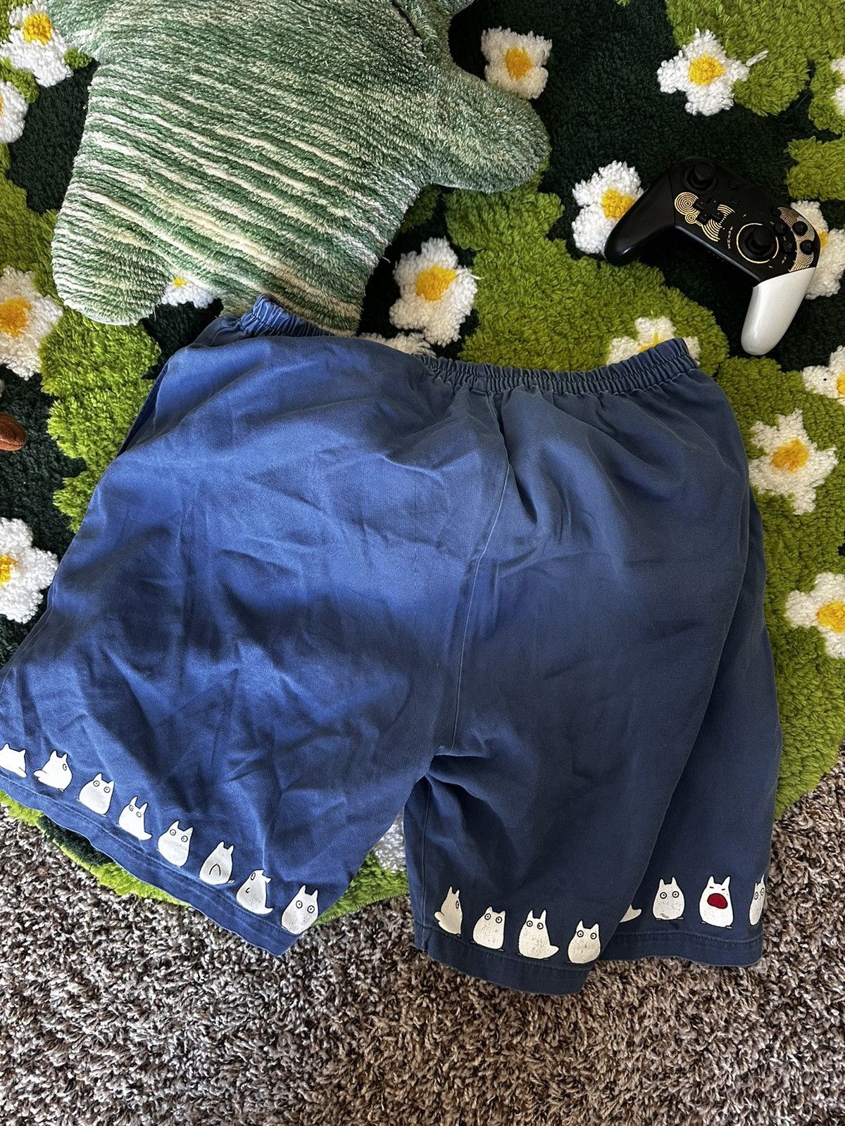 image of Anima x Vintage My Neighbor Totoro Shorts in Blue, Men's (Size 32)