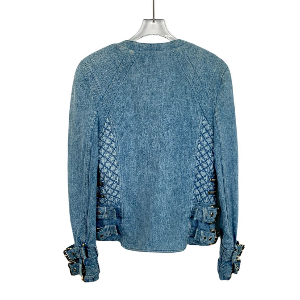 Balmain Balmain Blue Gold-Button Cotton Denim Jacket (Size XS) Size XS / US 0-2 / IT 36-38 - 8 Thumbnail