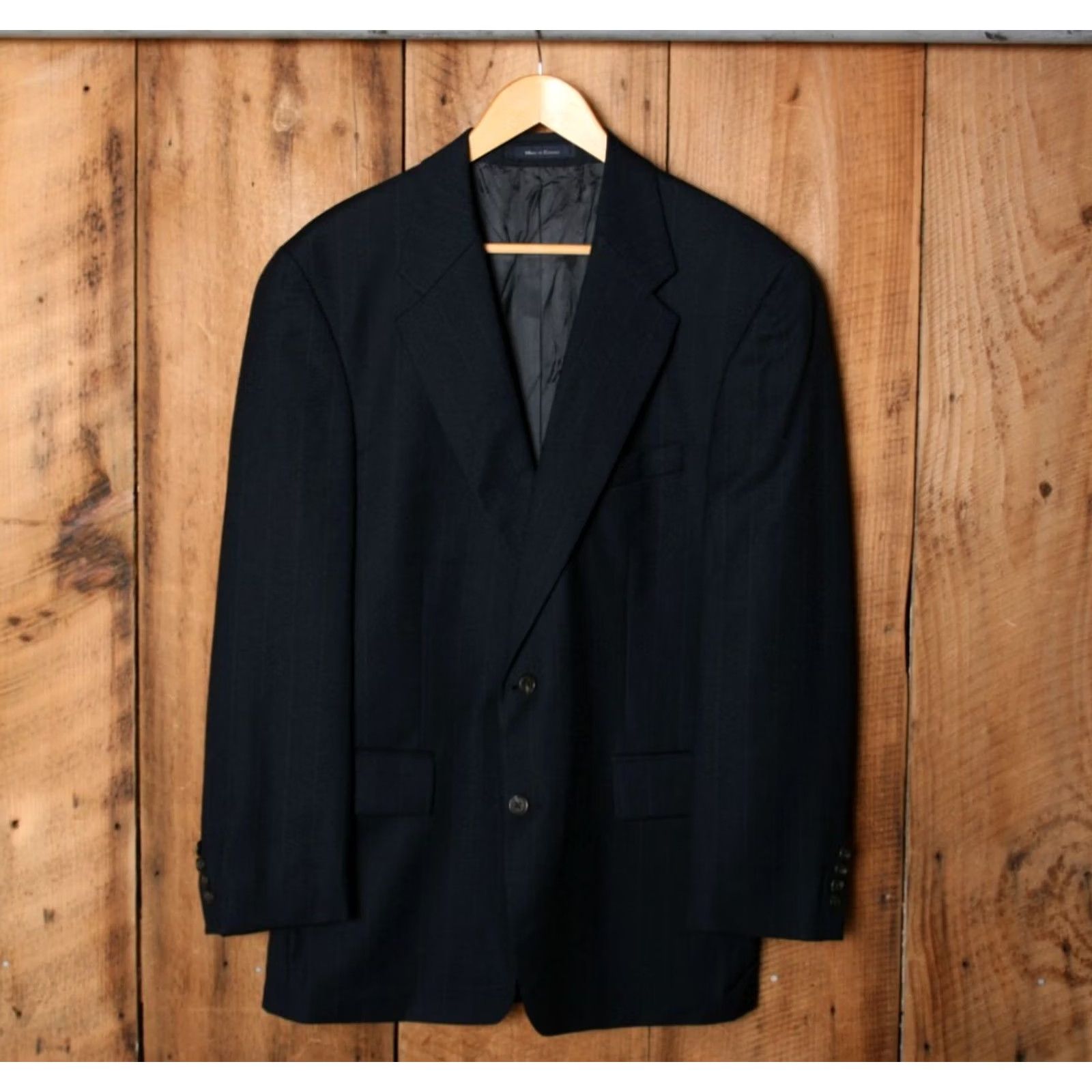 Ralph Lauren VINTAGE Ralph Lauren Navy Blue Pinstriped Blazer Sport Coat Sz. 44R Blazer Men Wool Two Button Single-Breasted Jacket Shirt/Hoodie Size 44R - 2 Thumbnail