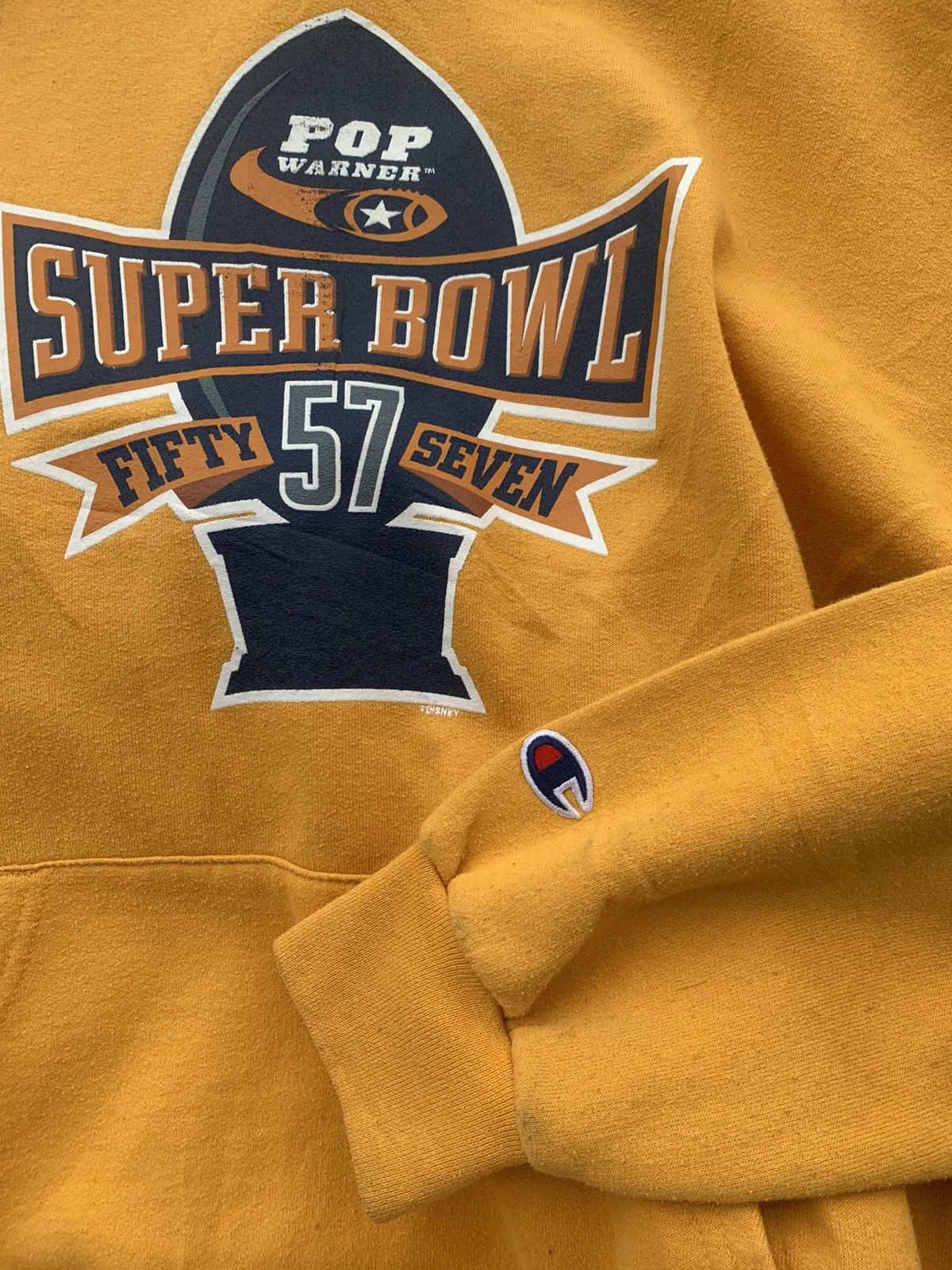 Champion Champion x pop Warner super bowl 57 mustard yellow hoodie. Size US L / EU 52-54 / 3 - 5 Thumbnail