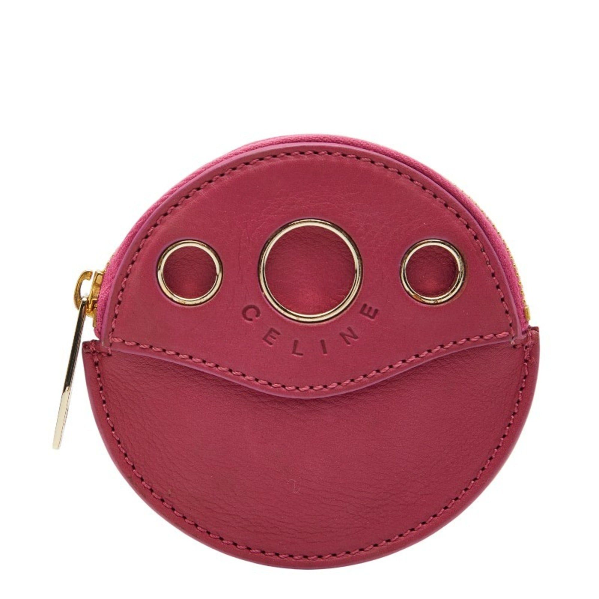 Celine wallet/coin case pink leather women's CELINE