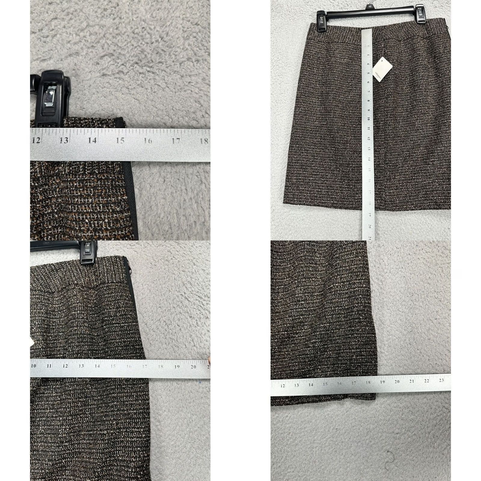 Vintage Halogen Skirt Womens 6 Brown Mini Geometric Straight Side Zip EUC Vintage No Size 28" / US 6 / IT 42 - 8 Thumbnail