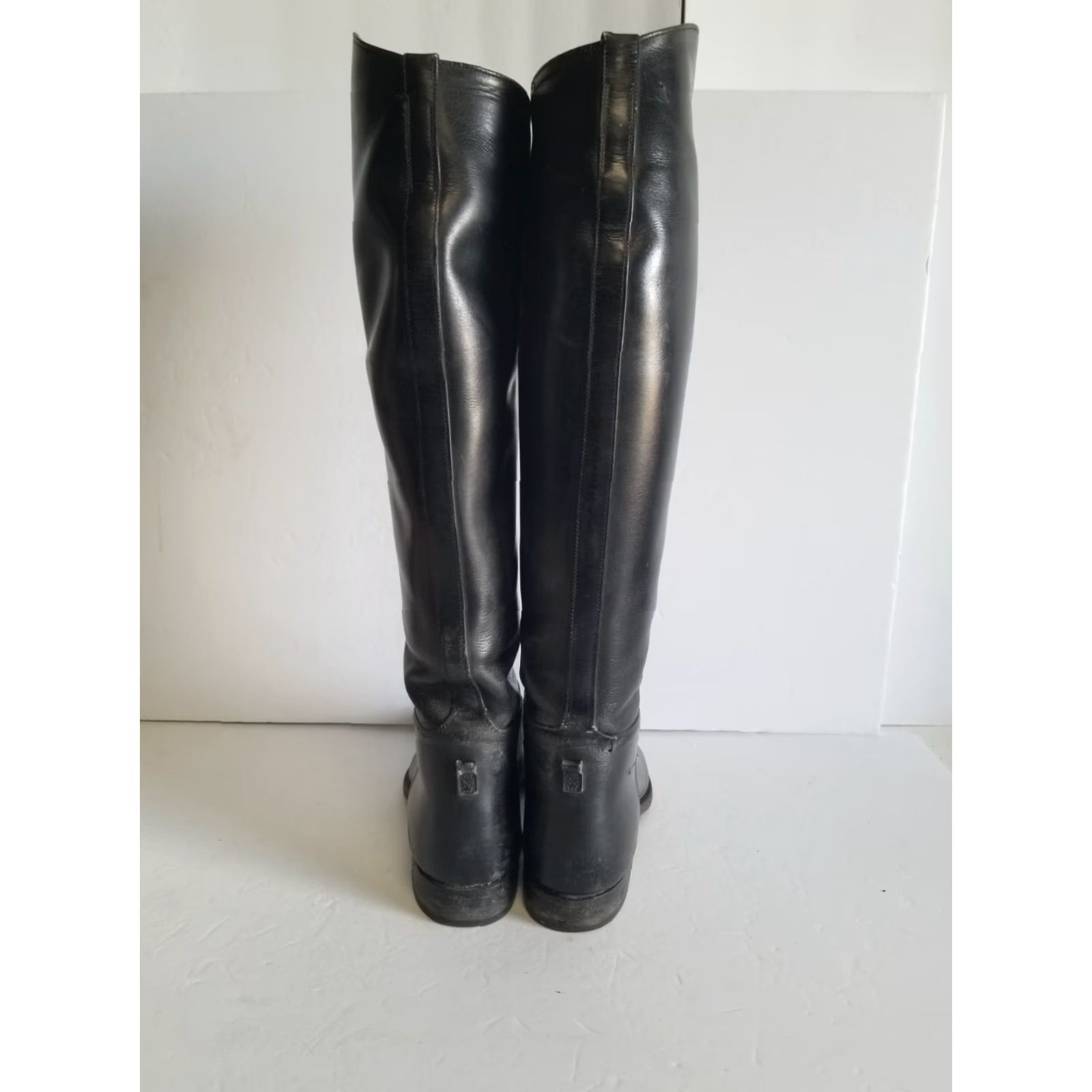 Vintage Dehner Women's Riding Boots Black Leather Equestrian Patrol Tall 8.5 9 8 9 Pic Size US 8.5 / IT 38.5 - 3 Thumbnail
