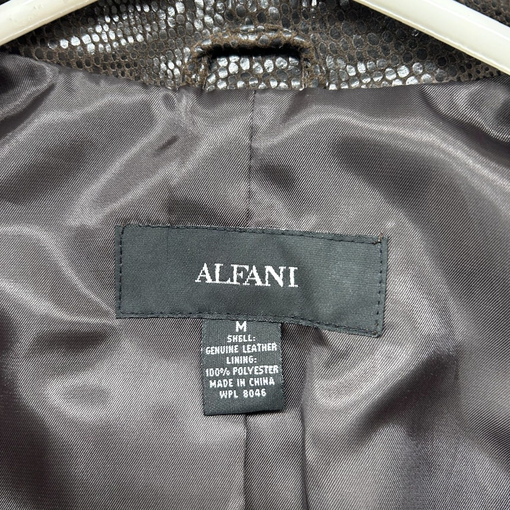 Alfani VINTAGE Alfani Jacket Womens M Brown Snakeskin Style Genuine Leather Biker Y2K Size M / US 6-8 / IT 42-44 - 7 Thumbnail
