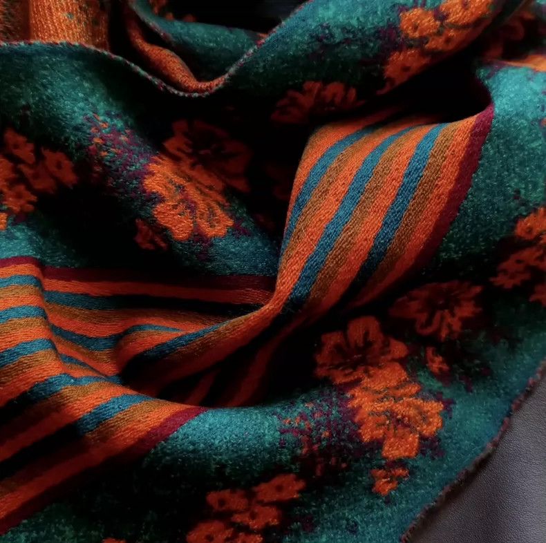 Kenzo KENZO size140*30cm 80s lake blue orange floral scarf Size ONE SIZE - 3 Thumbnail