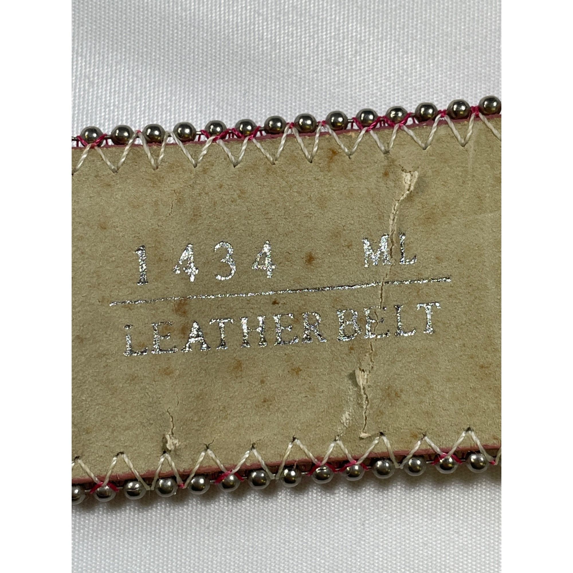 Designer Pink Studded Leather Belt With Rhinestone Buckle SKIU 7590 Size ONE SIZE - 4 Thumbnail