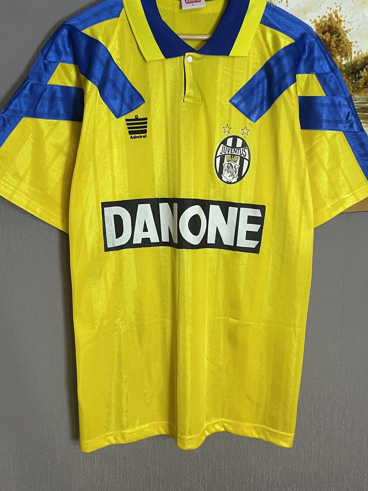 Vintage Juventus Admiral Yellow Away Jersey Size US L / EU 52-54 / 3 - 6 Thumbnail