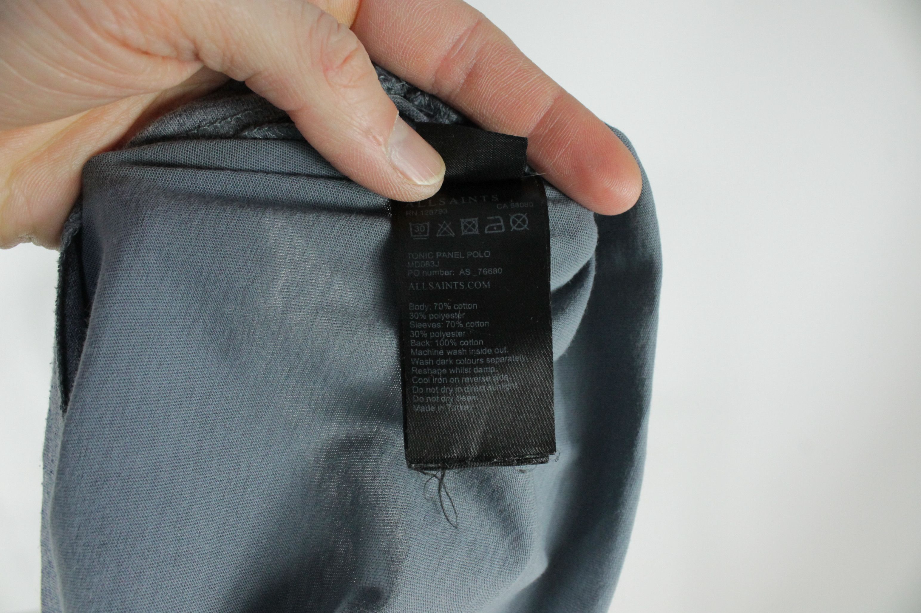 Allsaints AllSaints Tonic Panel Polo Shirt Gray Size US M / EU 48-50 / 2 - 9 Thumbnail