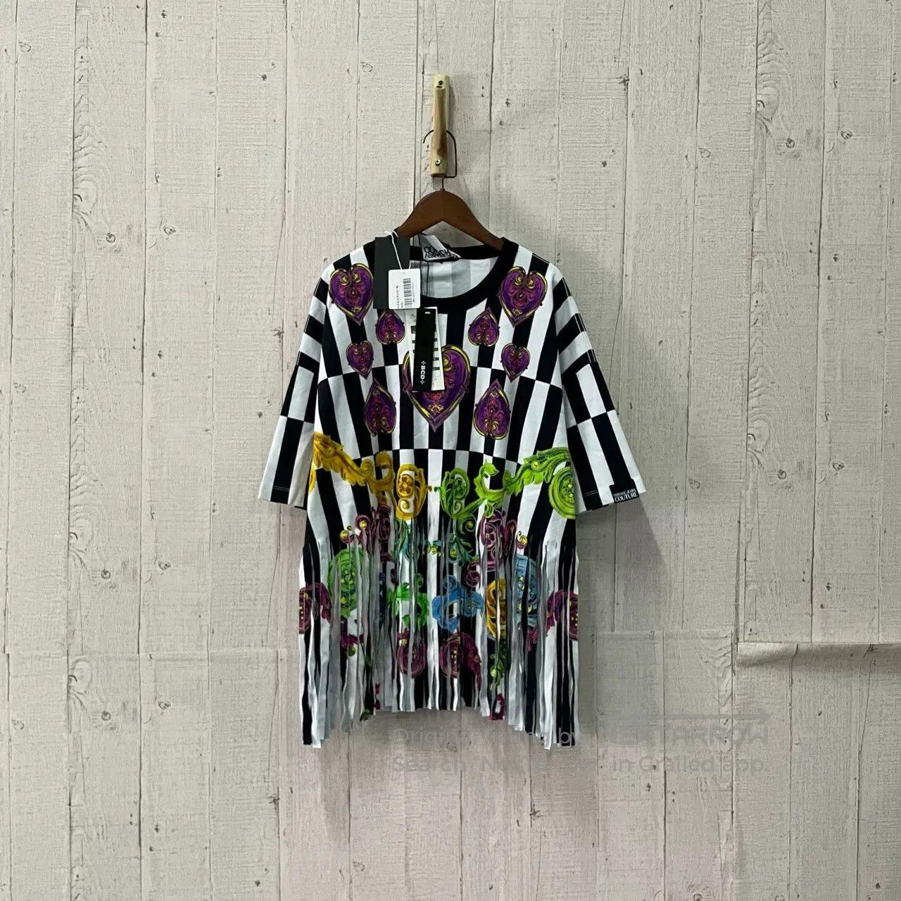 Versace Versace Black White Stripe Fringe Top. Size S / US 4 / IT 40 - 1 Thumbnail