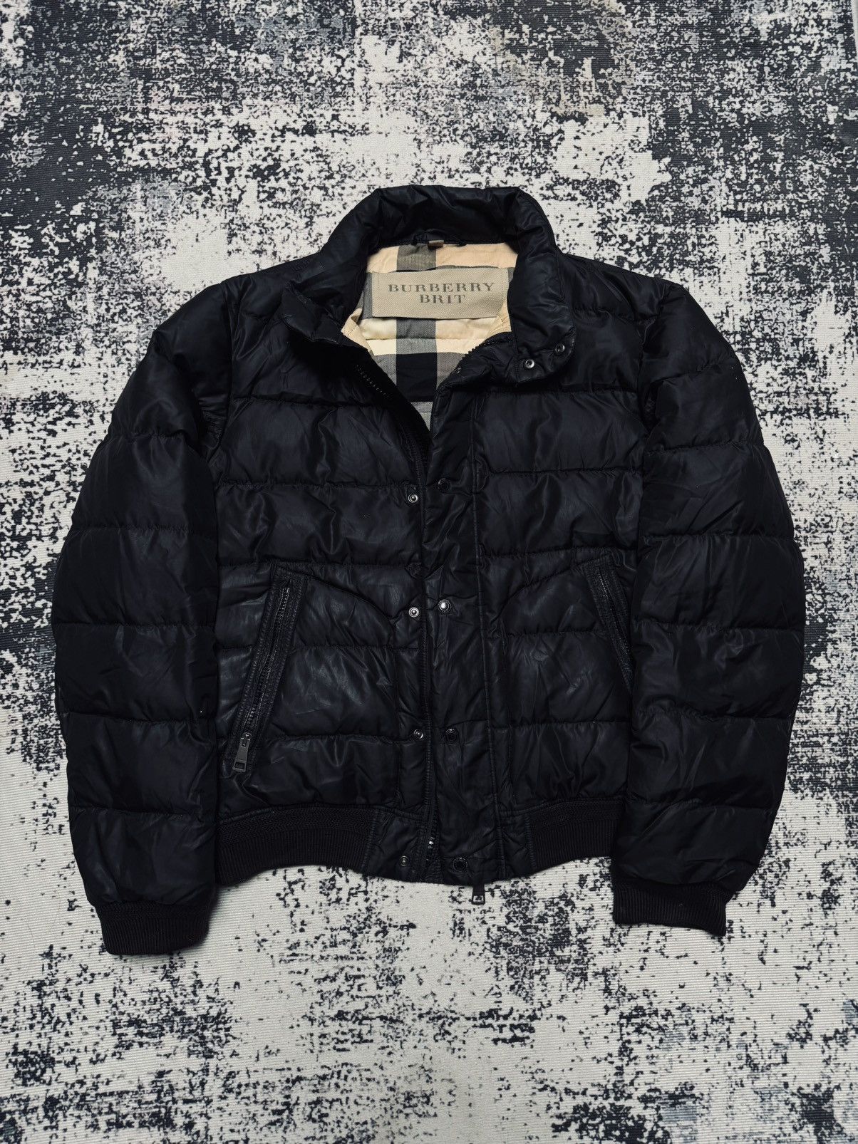 Burberry × Designer × Vintage Burberry puffer bomber jacket black full pattern beige M Size US M / EU 48-50 / 2 - 2 Thumbnail