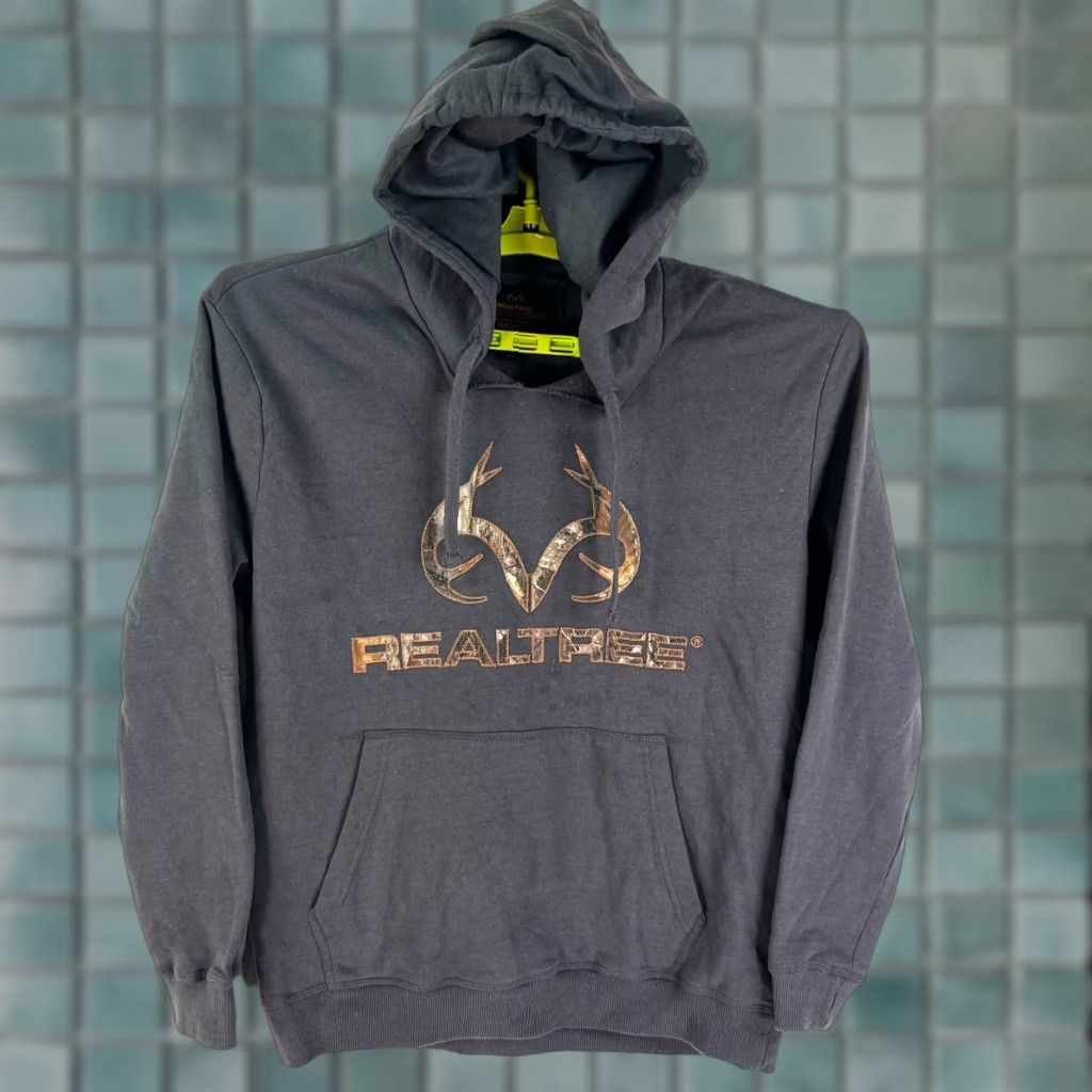 Realtree Realtree Fleece Graphic Hoodie Mens Size M Gray Embroidered Size US M / EU 48-50 / 2 - 1 Thumbnail