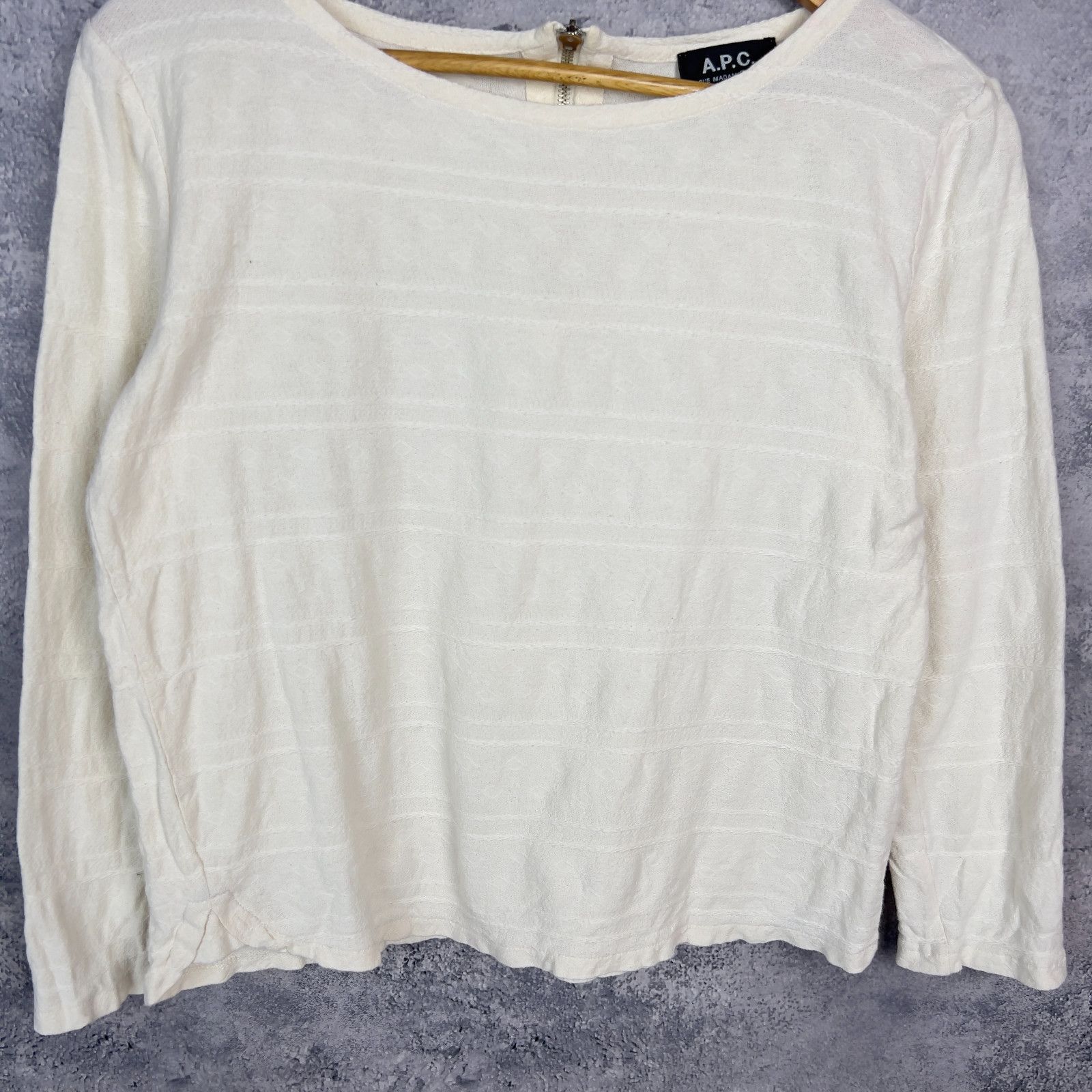 A.P.C. A.P.C. Sweatshirt Women's Size M Beige Cotton Long Sleeve` Size M / US 6-8 / IT 42-44 - 3 Thumbnail