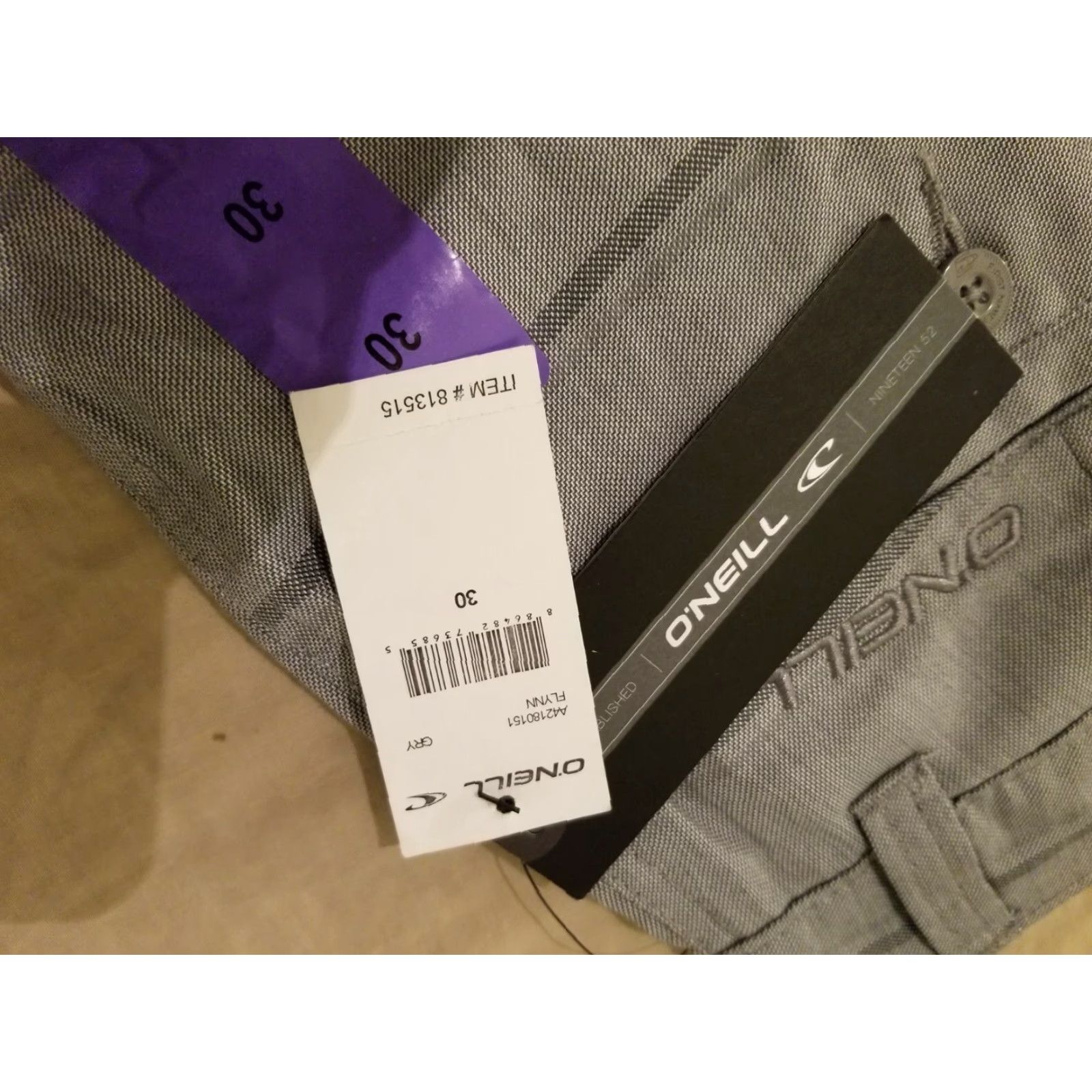 O'Neill O'Neill Mens Khaki Shorts Athletic Chino Gray 30 Regular Fit Size 30 31 Athletic Mens Gray O'Neill Shorts Size US 30 / EU 46 - 3 Thumbnail