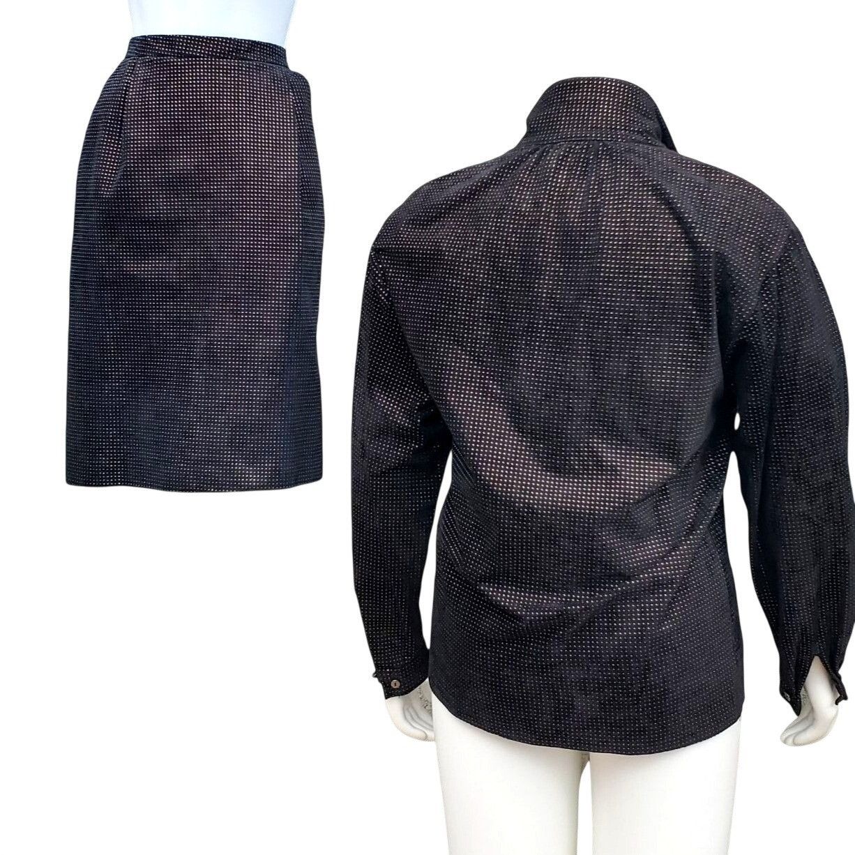 Other 80s Lillie Rubin Black Leather Pencil Skirt Small Suede Adri Size 26" / US 2 / IT 38 - 11 Thumbnail