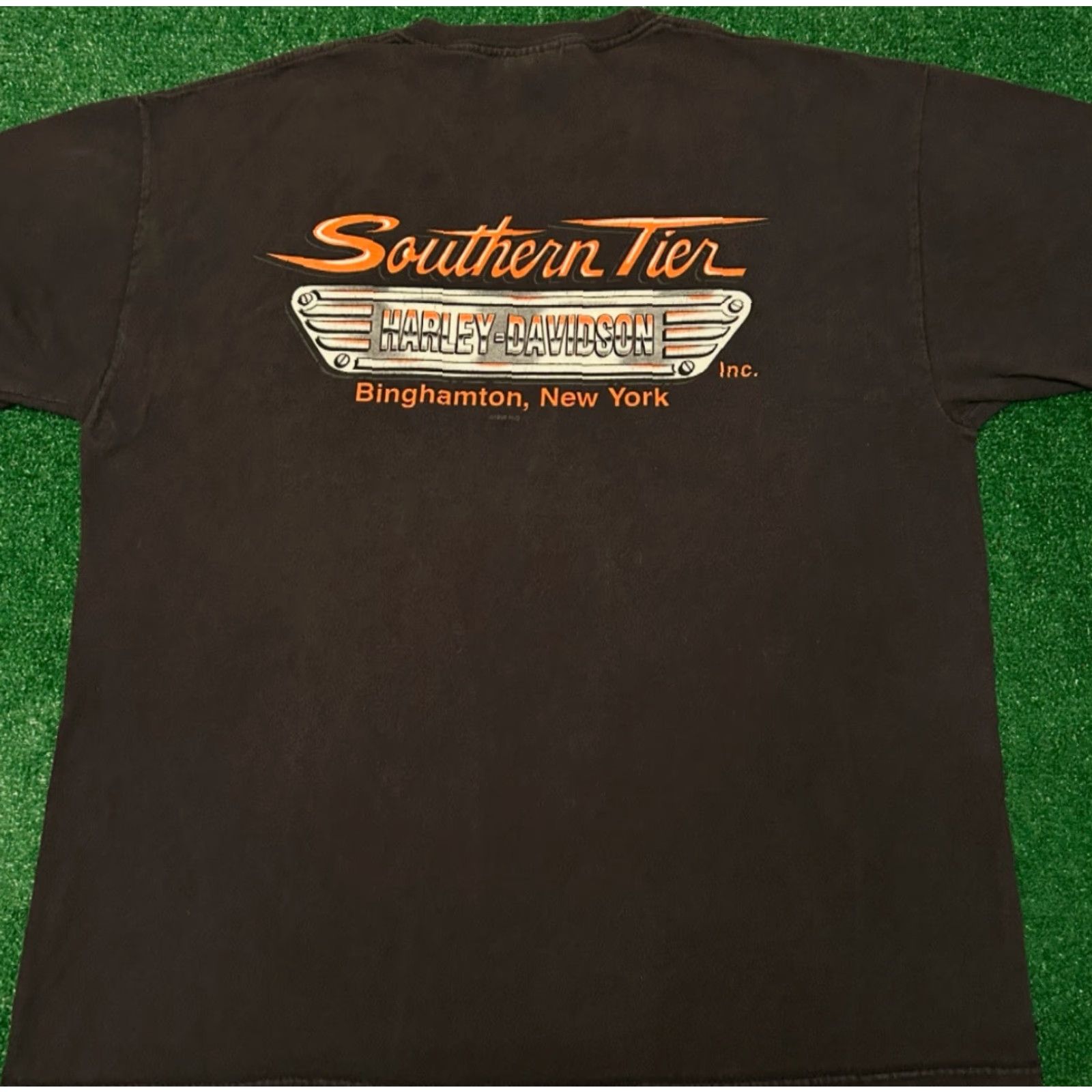 Harley Davidson VINTAGE Harley-Davidson Shirt XL Black 90s Y2K Biker Logo New York Clown Flames 2000s Men Size US XL / EU 56 / 4 - 4 Thumbnail