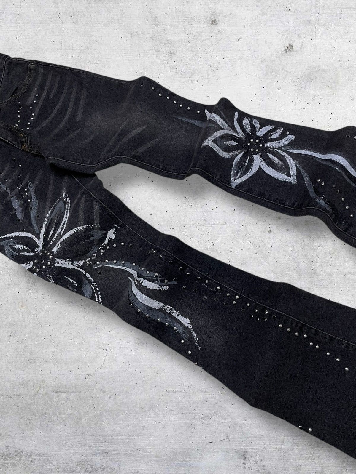 Japanese Brand VINTAGE RYO PELIANO 1990S JAPAN ARTWORK FLOWER GRUNGE FLARED Size US 26 / EU 42 - 5 Thumbnail