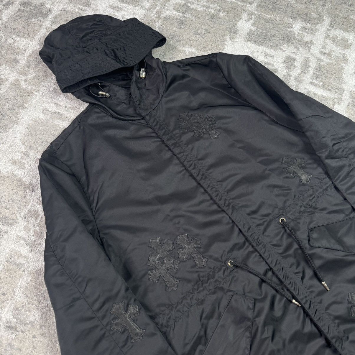 Chrome Hearts Nylon cross patch fishtail zip up jacket Size US L / EU 52-54 / 3 - 8 Thumbnail
