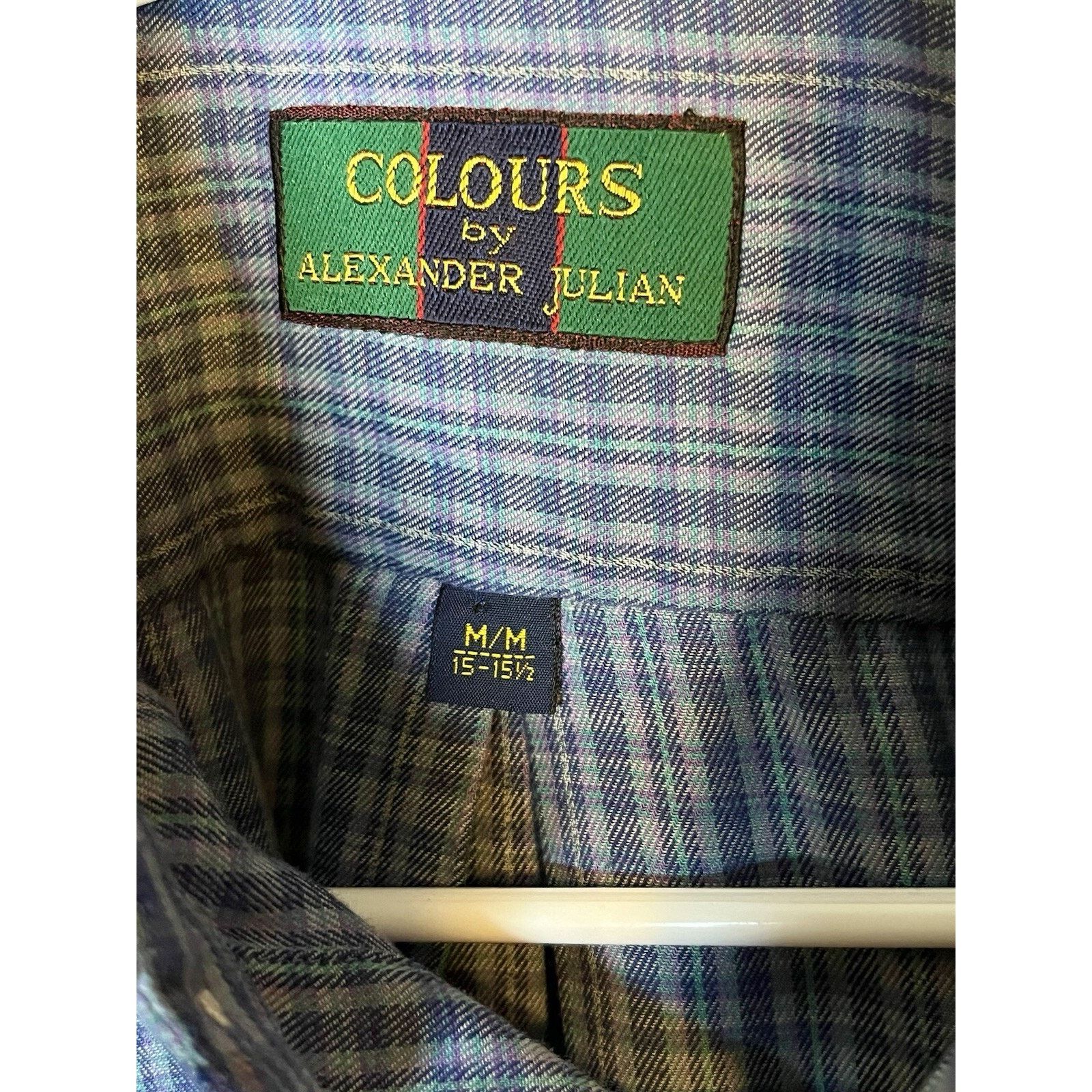 Alexander Julian Alexander Julian Colours Mens Medium Blue Plaid Dress Shirt Size US M / EU 48-50 / 2 - 3 Thumbnail