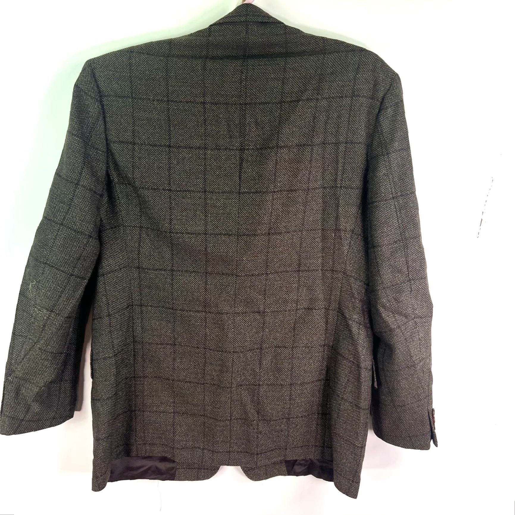 Nordstrom VINTAGE Ferla Nordstrom's Wool Window Checked 3 Button Sport Jacket Mens 44L Brown Size US S / EU 44-46 / 1 - 3 Thumbnail