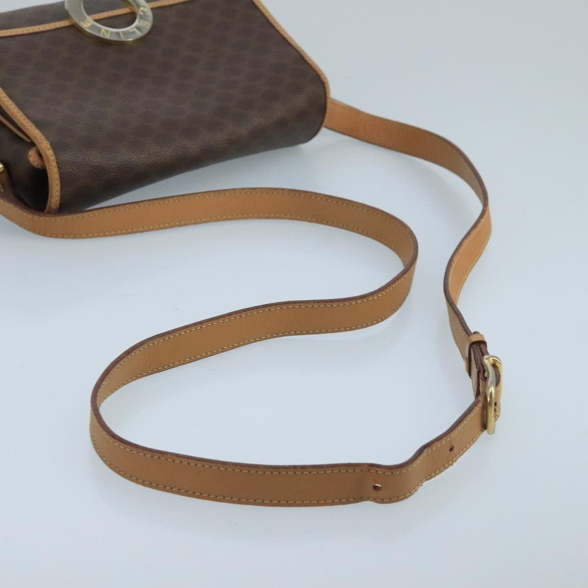 Celine CELINE Macadam Canvas Circle Shoulder Bag Brown Size ONE SIZE - 7 Thumbnail