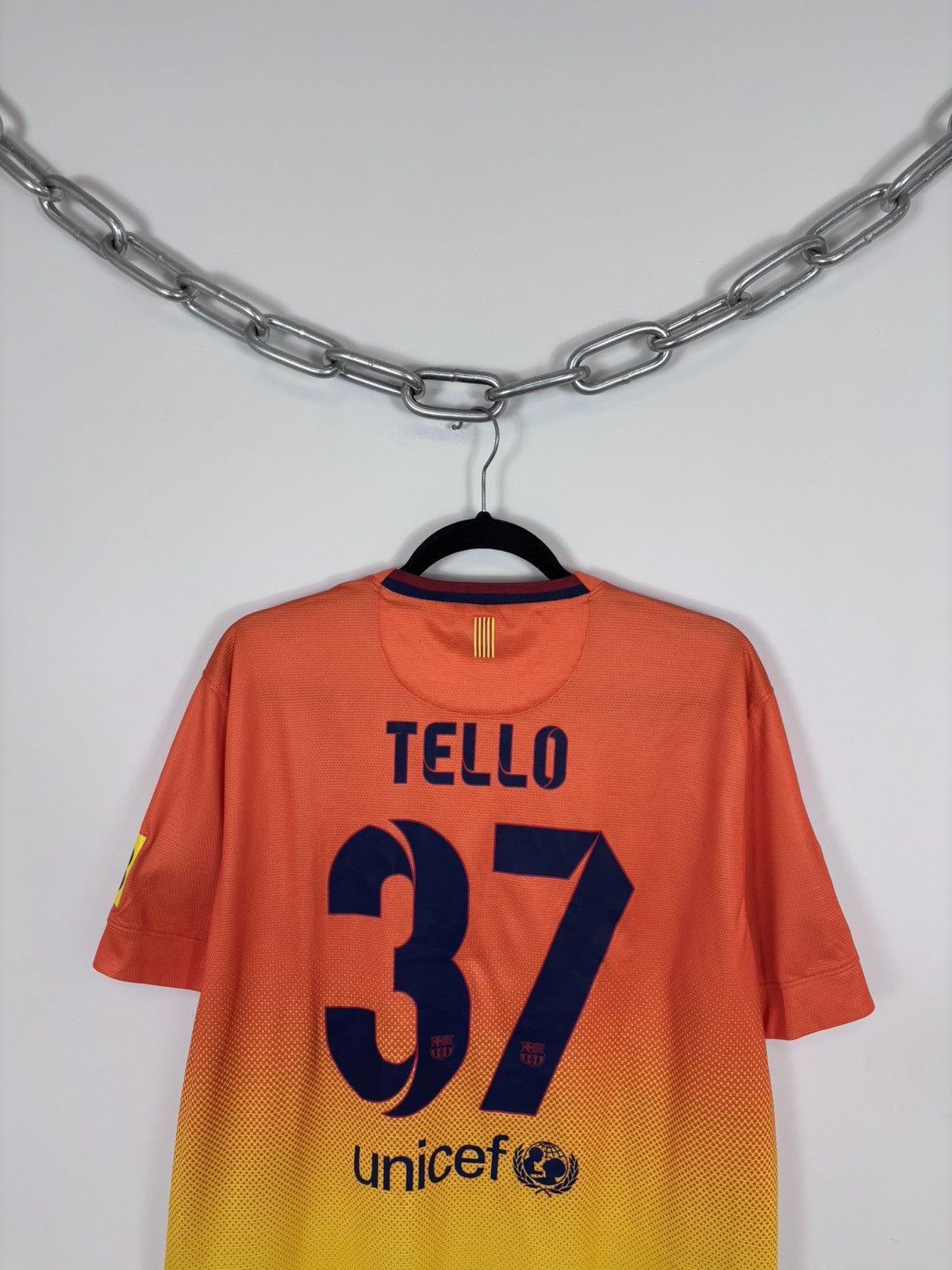 Nike Nike Barcelona 2012/2013 Away Tello #37 Soccer Jersey Shirt Size US L / EU 52-54 / 3 - 3 Thumbnail