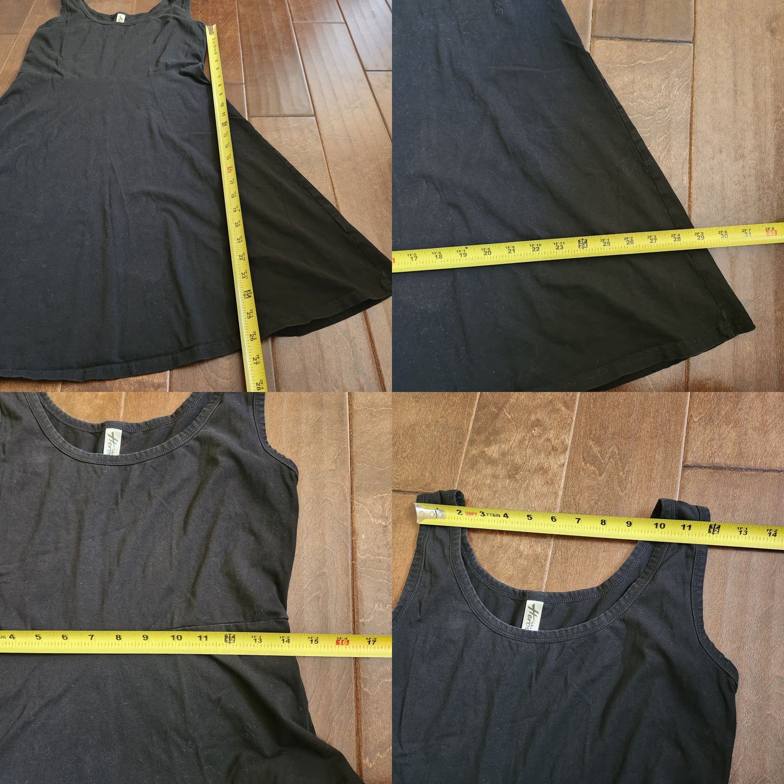 Vintage Herou Dress Women Black Sleeveless M Knee Length Cotton Spandex Solid Pullover Lightweight Casual Travel Summer Spring Fall Size M / US 6-8 / IT 42-44 - 8 Thumbnail