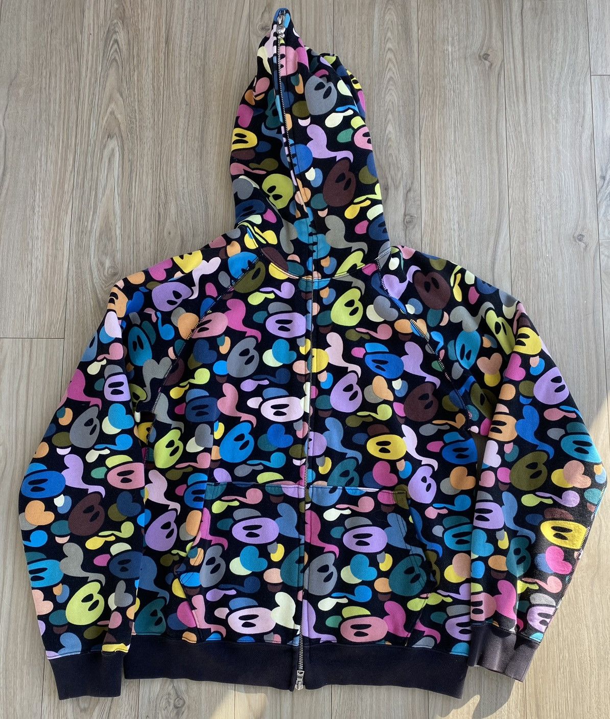 image of Bape Very OG A Bathing Ape Multi Camo Fullzip Hoodie, Men's (Size Small)