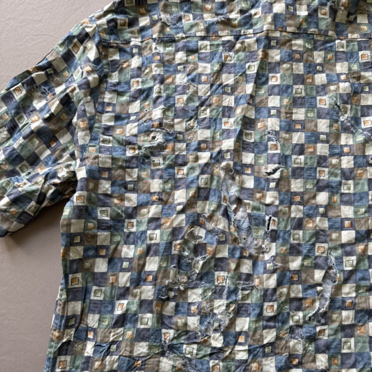 Pierre Cardin Vintage Pierre Cardin Geometric Check Distressed Shirt Size US L / EU 52-54 / 3 - 4 Thumbnail