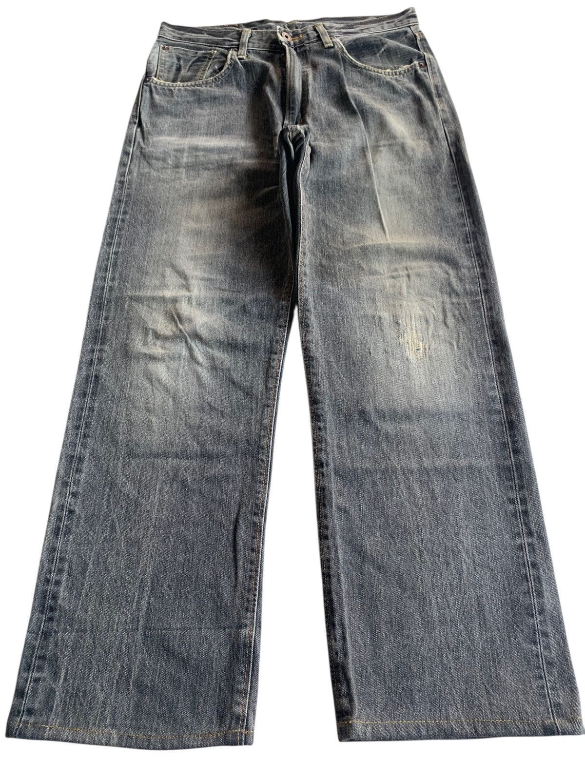 Edwin VINTAGE EDWIN 505Z SELVEDGE FADED & RUSTY DISTRESSED DENIM Size US 31 - 3 Thumbnail