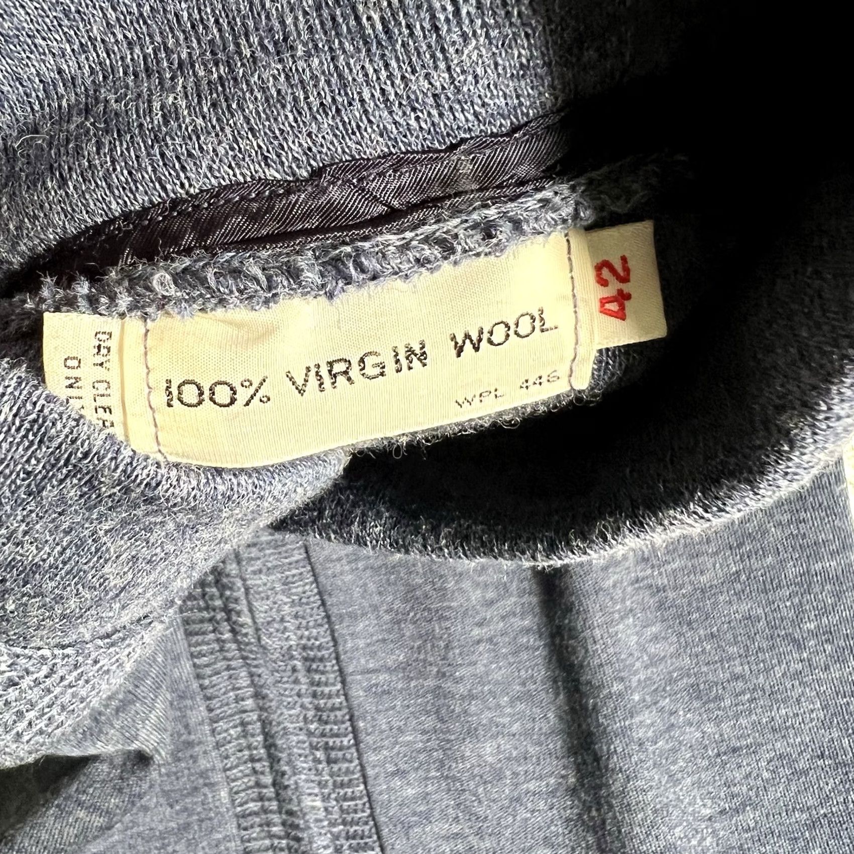 Vintage VINTAGE 1970s 100% Wool Union Made Made In USA Zip Up Sweater Size L Blue Mens Women? Size US L / EU 52-54 / 3 - 4 Thumbnail
