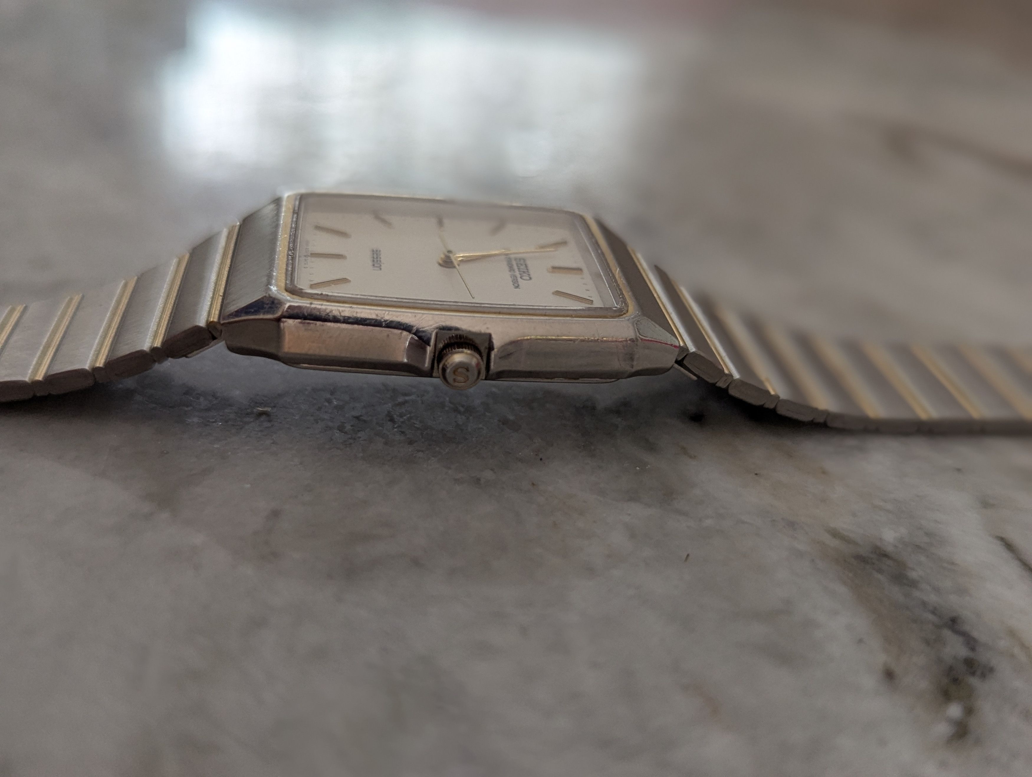 Seiko 1989 Seiko Session H.S.V. SATW013 5E31-5A70 Tank Watch Size 30 - 3 Thumbnail