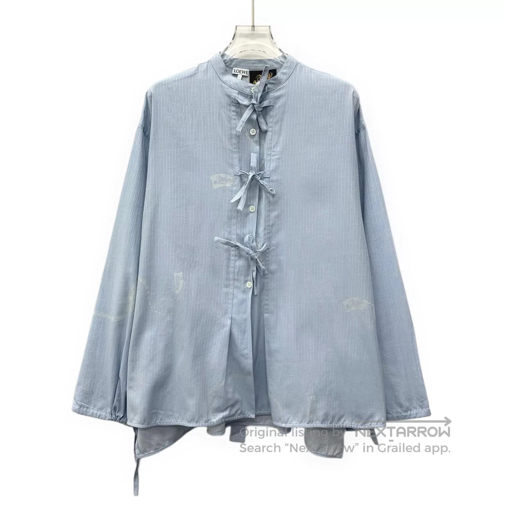 Loewe light blue lizard patterned long sleeve shirt. Size US XXS / EU 40 - 1 Thumbnail