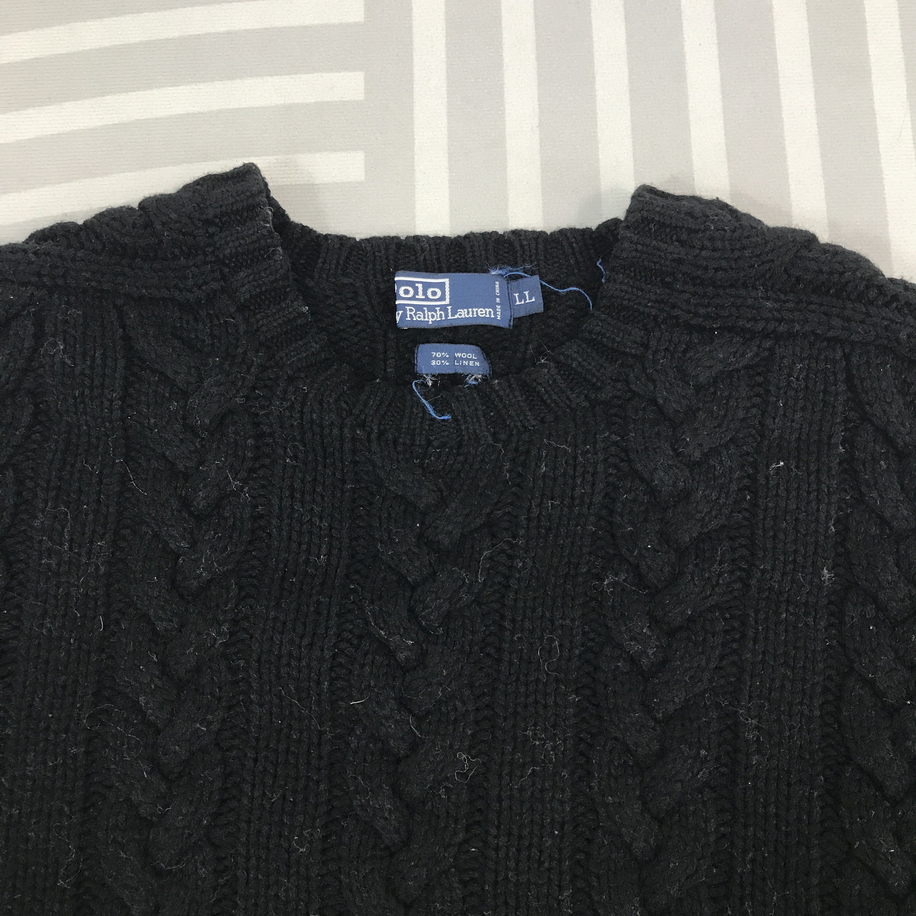 Polo Ralph Lauren × Vintage Vintage Polo Ralph Lauren Knitwear patchwork elbow Jacket Size US L / EU 52-54 / 3 - 7 Thumbnail