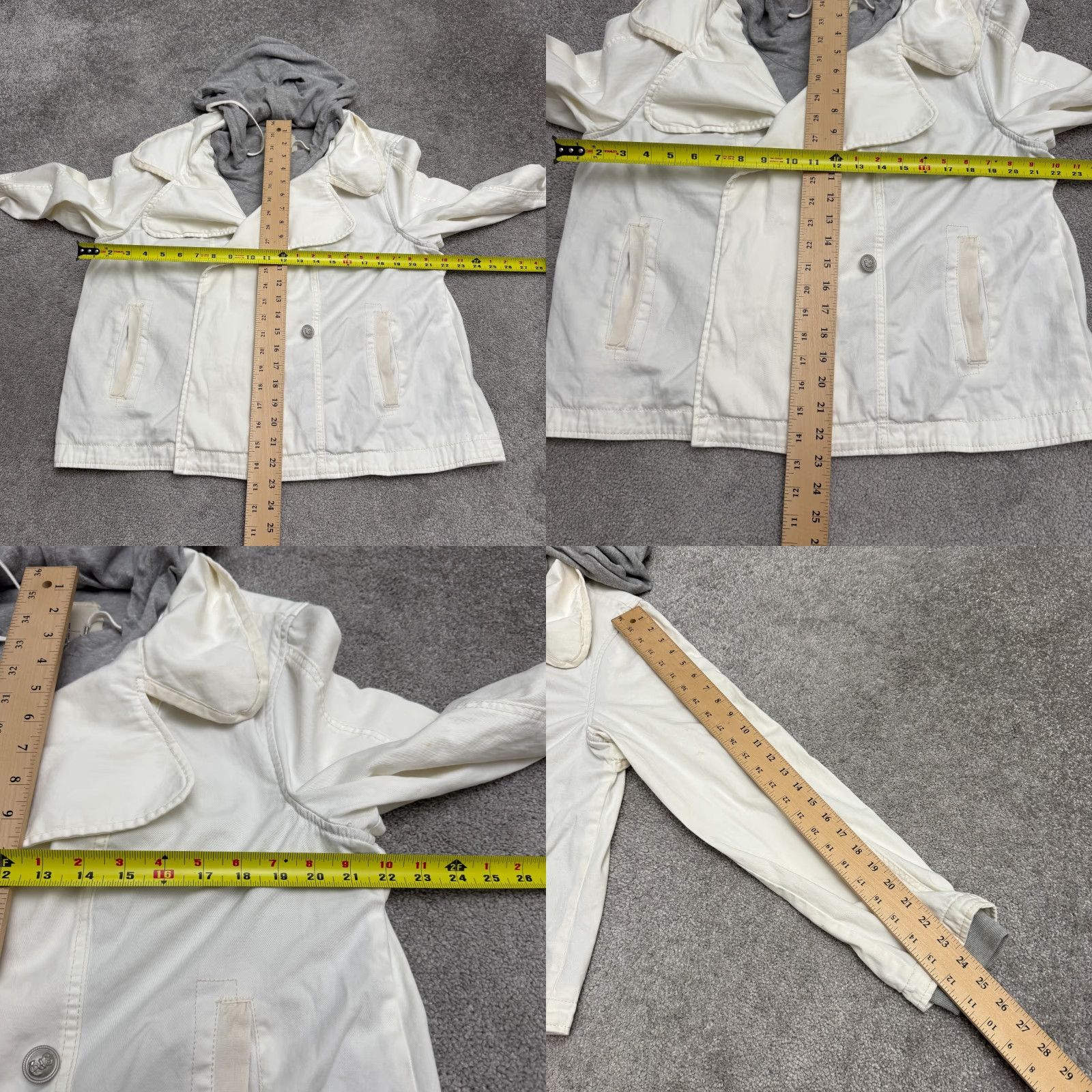 Anthropologie Anthropologie Hei Hei Utility Double Layer Hoodie Jacket Womens Large White Coat Size L / US 10 / IT 46 - 9 Thumbnail