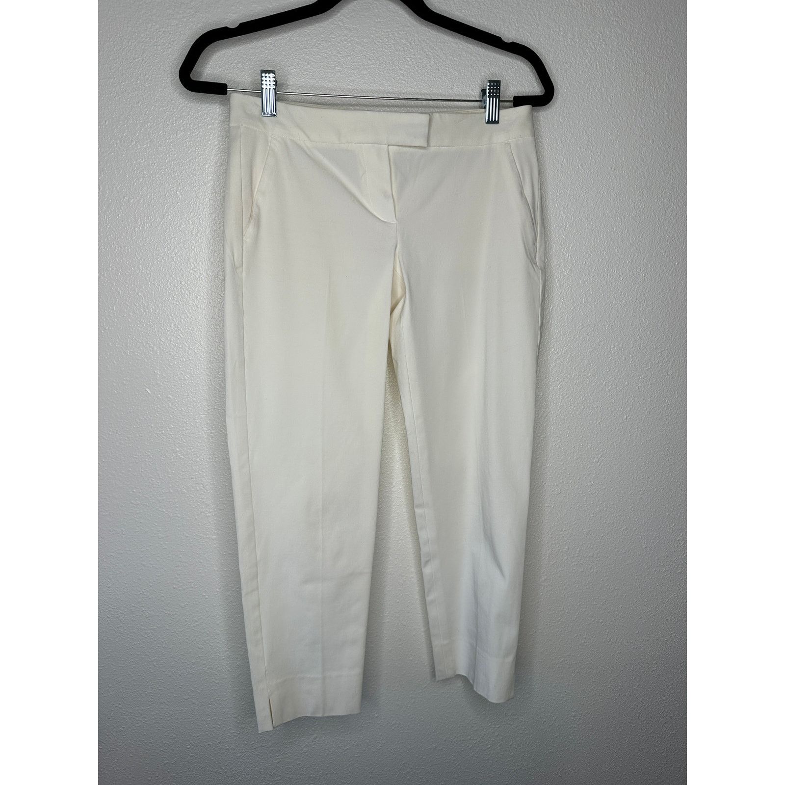 Theory Theory Ivory Ibbey Crepe Crop Slash Pockets Skinny Pants 2 Size 26" / US 2 / IT 38 - 2 Thumbnail