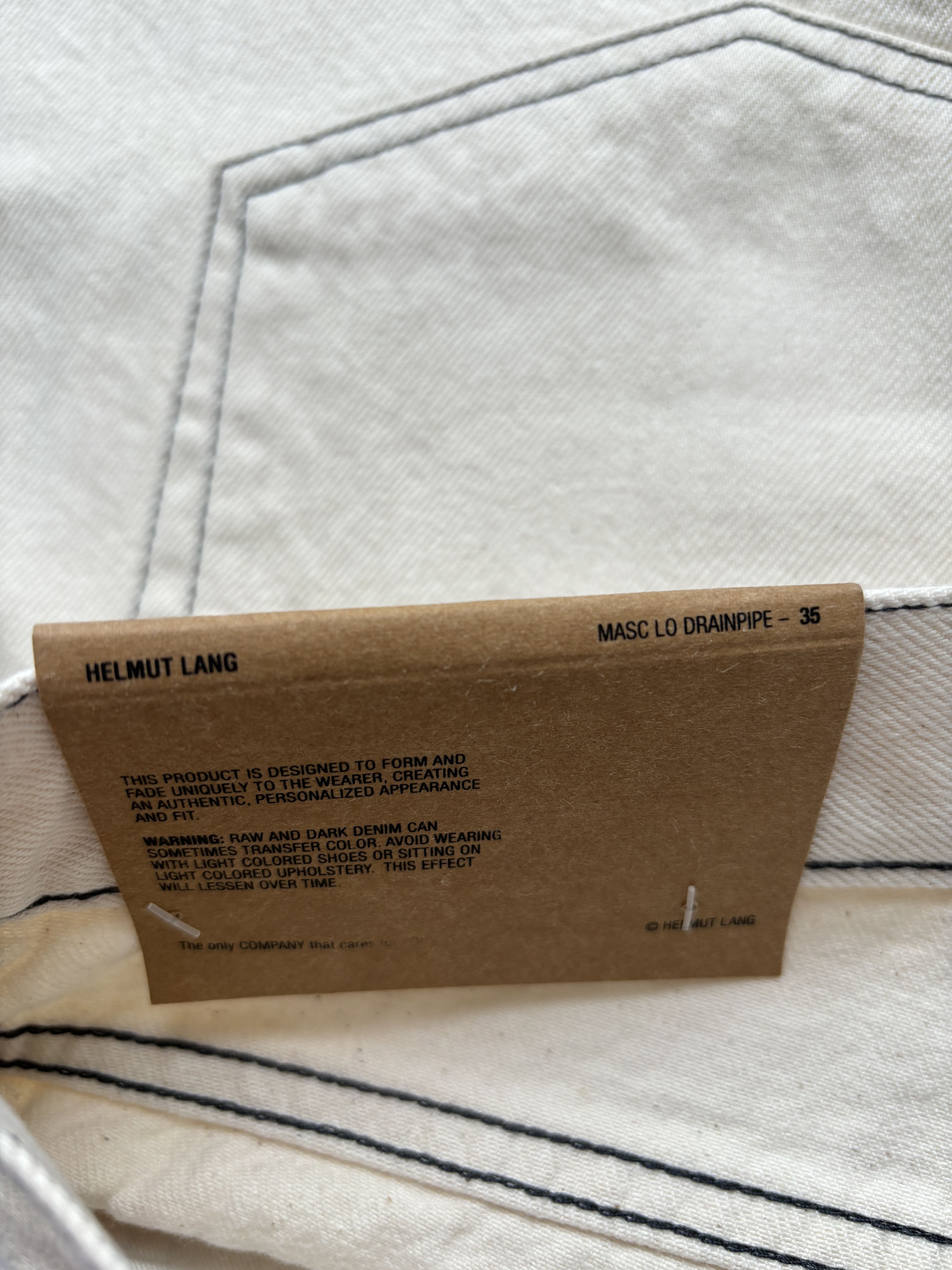 Helmut Lang ⚡️QUICK SALE⚡️Helmut Lang Natural Masc Lo Drainpipe Jeans Size US 35 - 4 Thumbnail