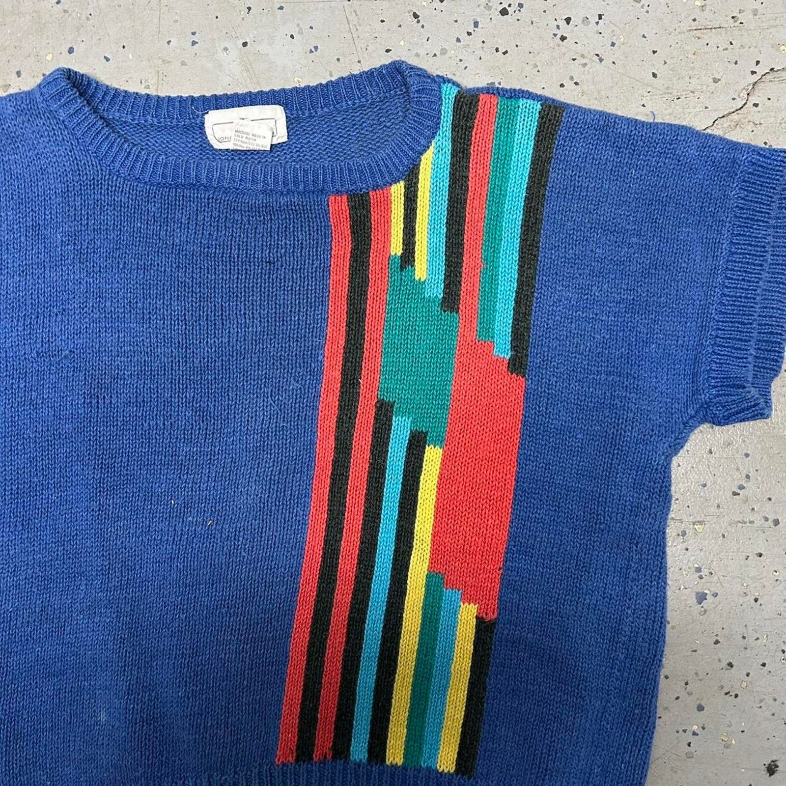 Other VTG blue and multi-coloured striped knit sweater Size M / US 6-8 / IT 42-44 - 3 Thumbnail