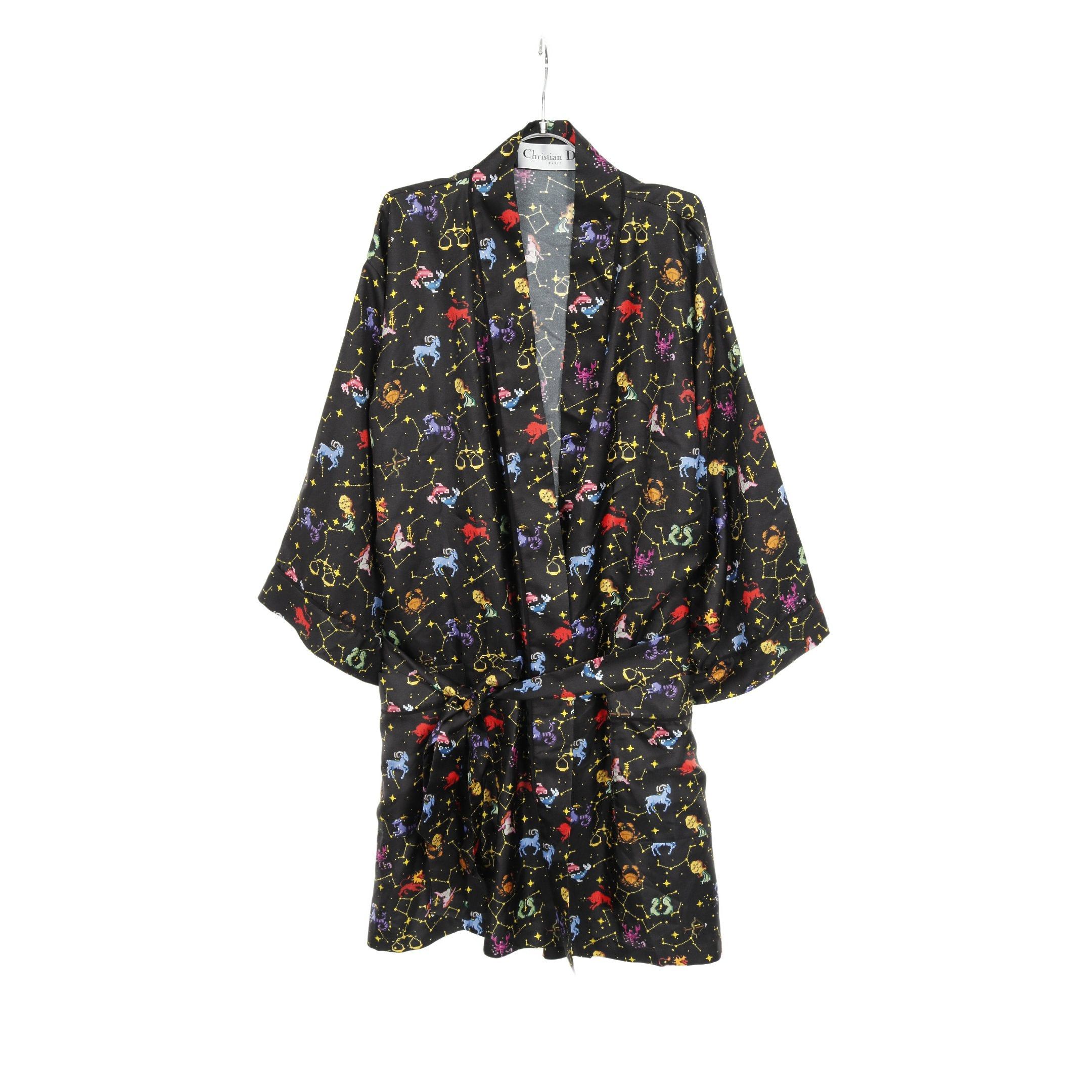 Dior Dior Zodiac Pixel Wrap Dress Blouse Silk Black Size ONE SIZE - 1 Thumbnail
