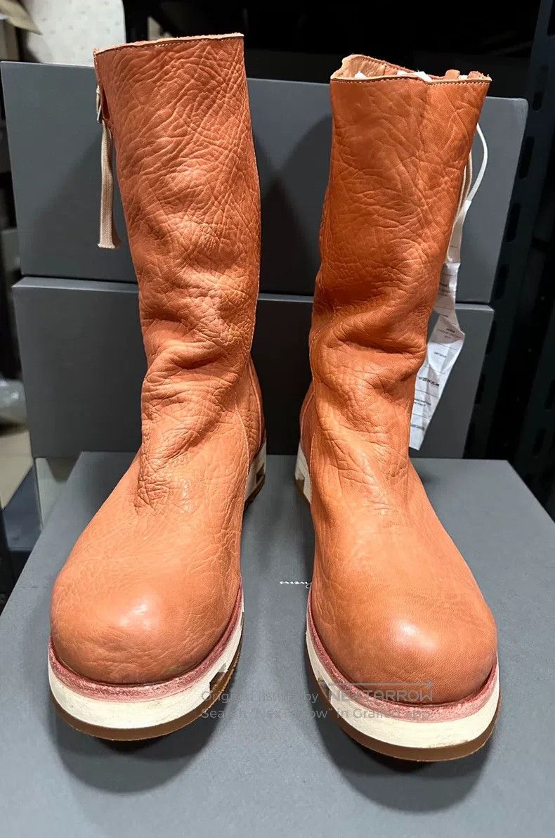 Boris Bidjan Saberi Boris Bidjan Saberi Orange horsehide high-heeled boots Size US 10 / EU 43 - 2 Thumbnail