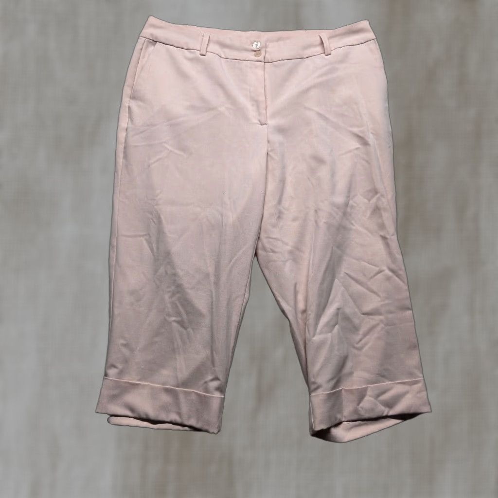 Avenue VINTAGE Avenue Women's Capri Pants Size 16 Cotton Spandex Solid Light Pink Casual Summer Size 38" / US 16 / IT 52 - 1 Thumbnail